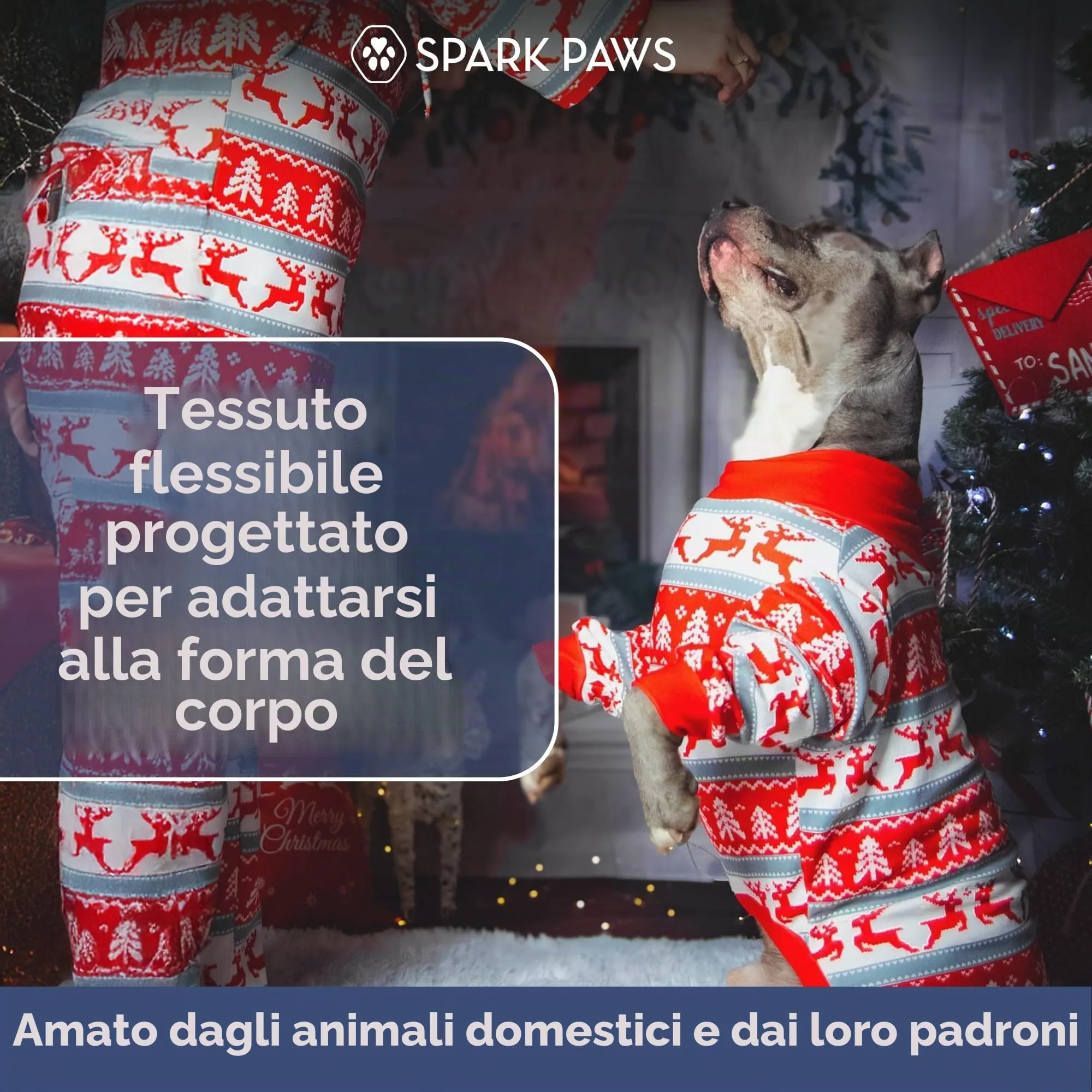 Spark Paws Pigiama Natalizio per Cani, 3XL, Paese delle Merav - immagine 7