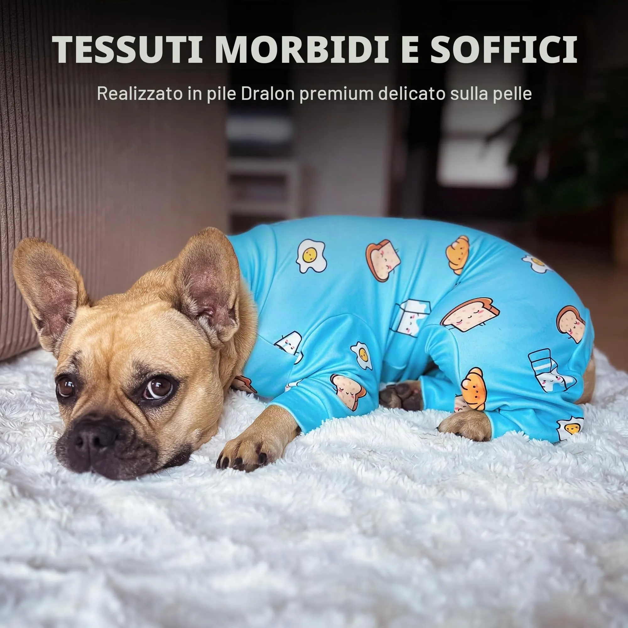 Spark Paws Pigiama Tuta di Recupero per Cani - Blu Colazione - L - immagine 6