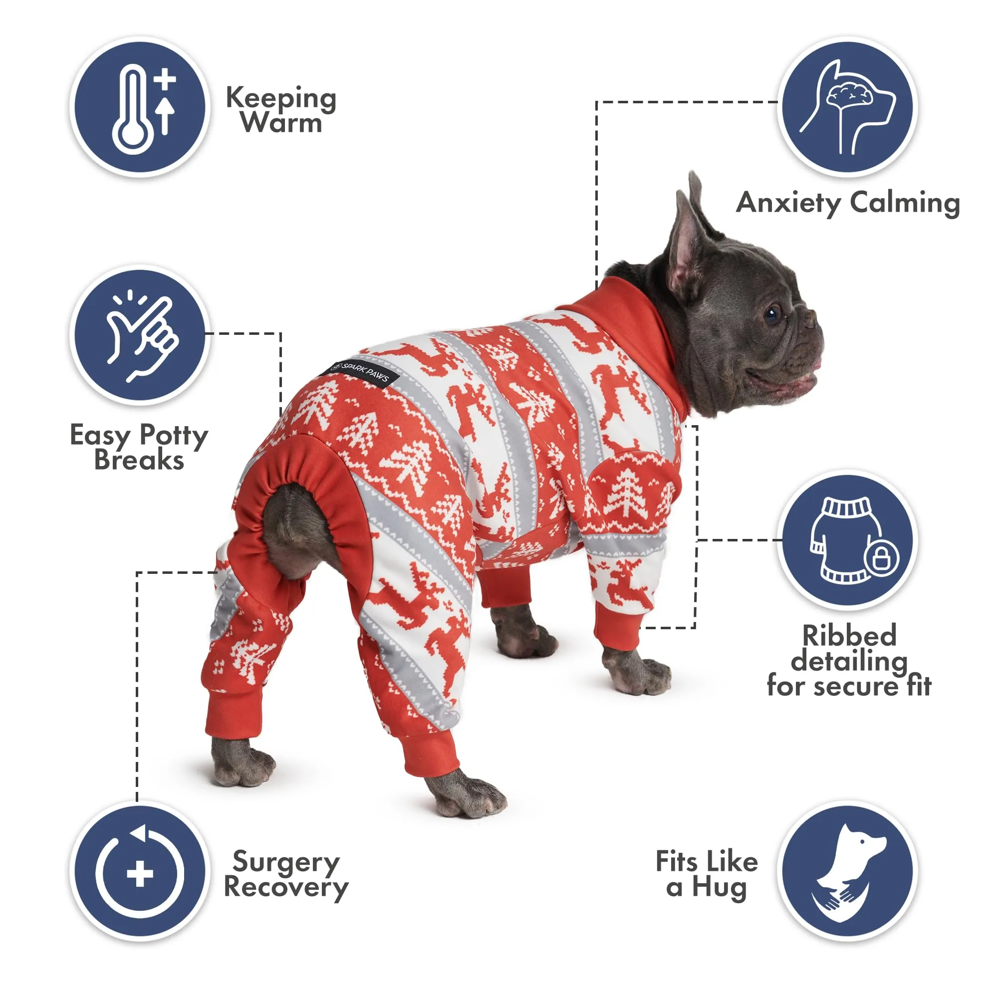 Spark Paws Pigiama Natalizio per Cani Winter Wonderland, 2XL - immagine 4