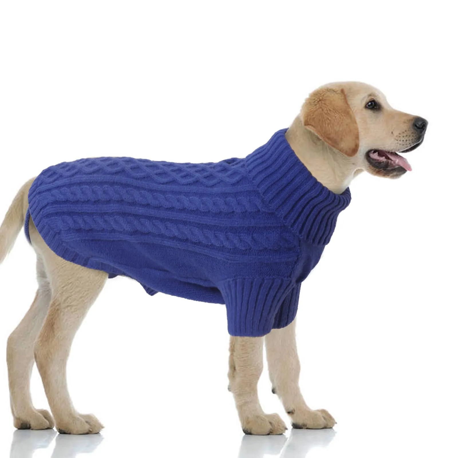 LiebeDD Maglione Cane Invernale Dolcevita in Pile (Blu Scuro, 3XL) - immagine 1