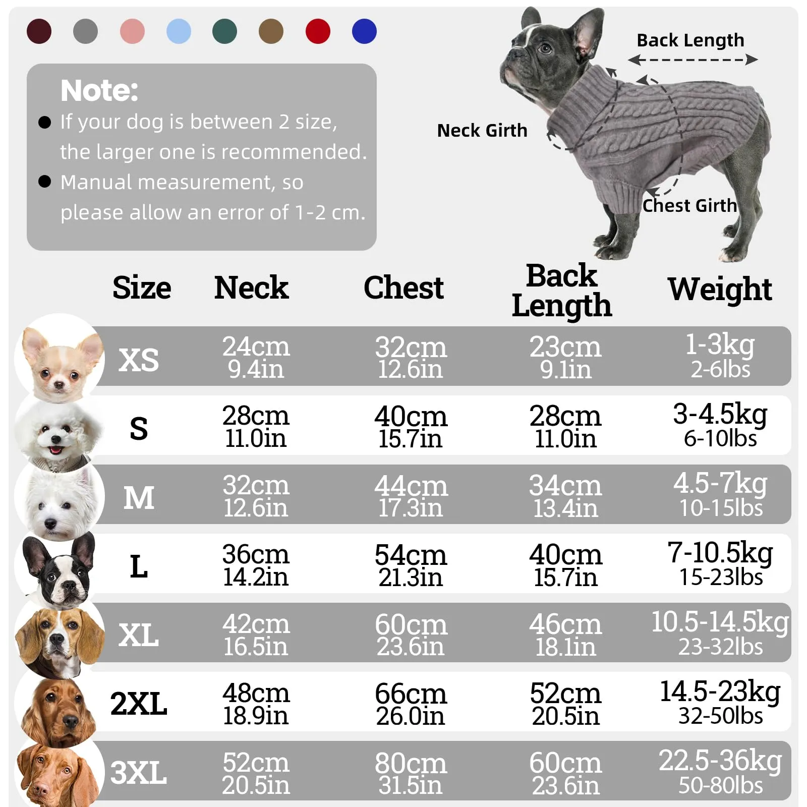 LiebeDD Maglioncino Invernale per Cani in Pile, Grigio 3XL - immagine 3