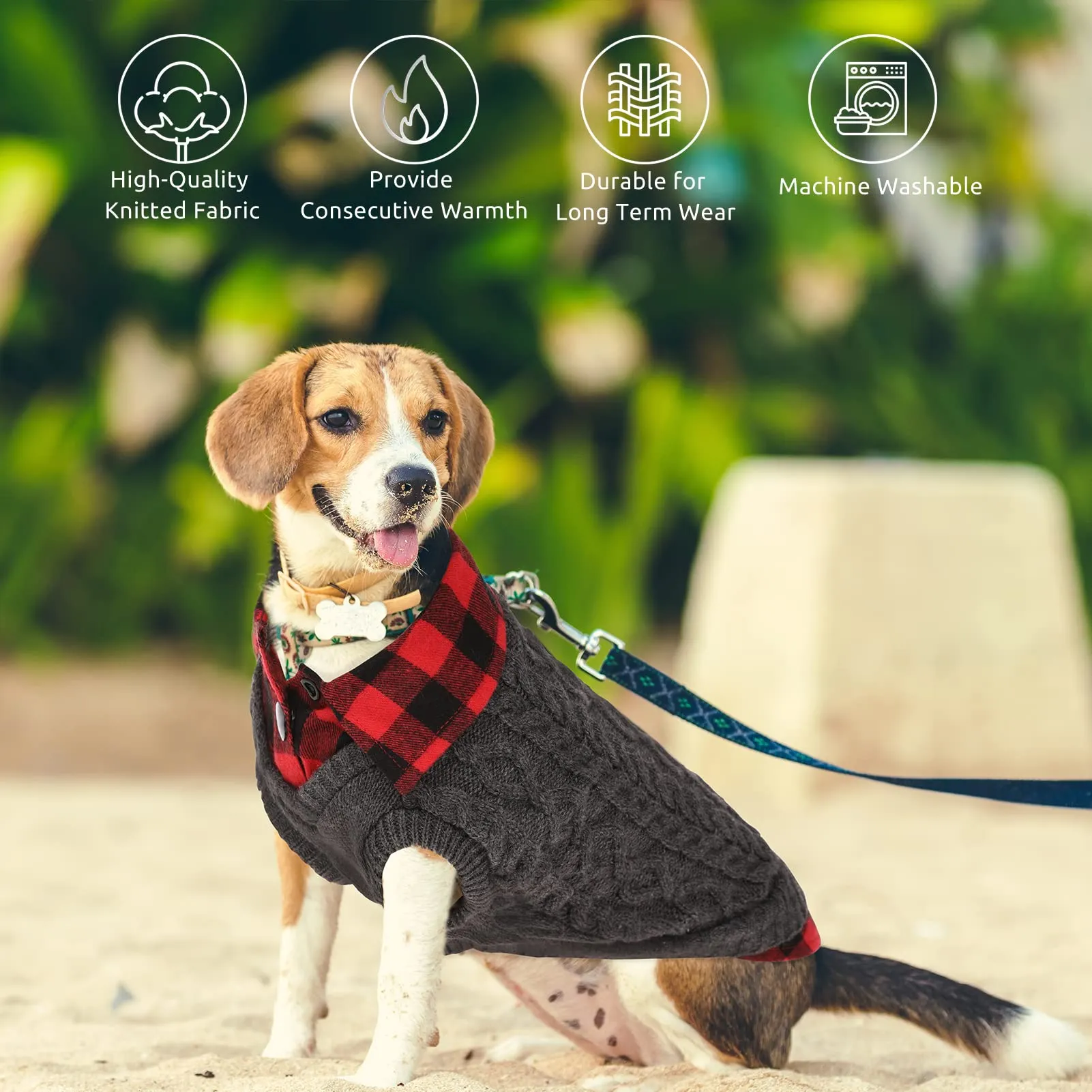 CITÉTOILE Maglione Invernale per Cani, Verde, M - immagine 5
