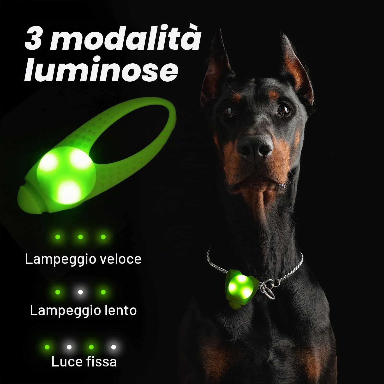 AUAUY Luce per Collare Cani e Gatti, Clip-On Ciondolo Luminoso, 5 Colori - immagine 2