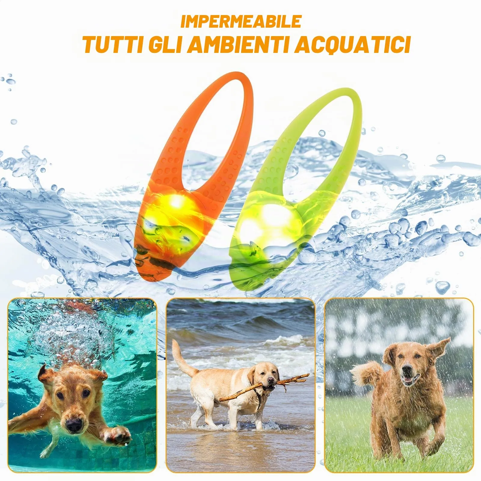 AUAUY Luce per Collare Cani e Gatti, Clip-On Ciondolo Luminoso, 5 Colori - immagine 6