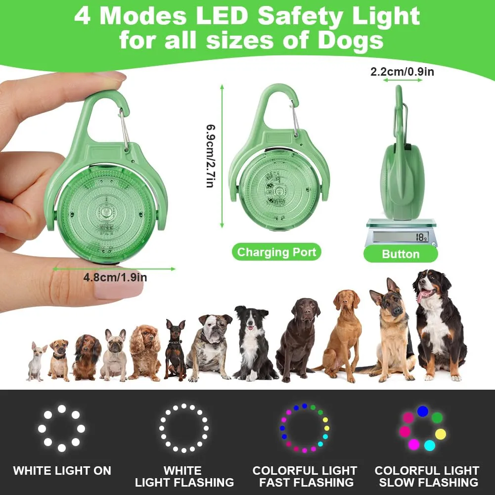 AUAUY Luce Lampeggiante a LED di Sicurezza, Ricaricabili USB, 2 Pezzi, Verde - immagine 2