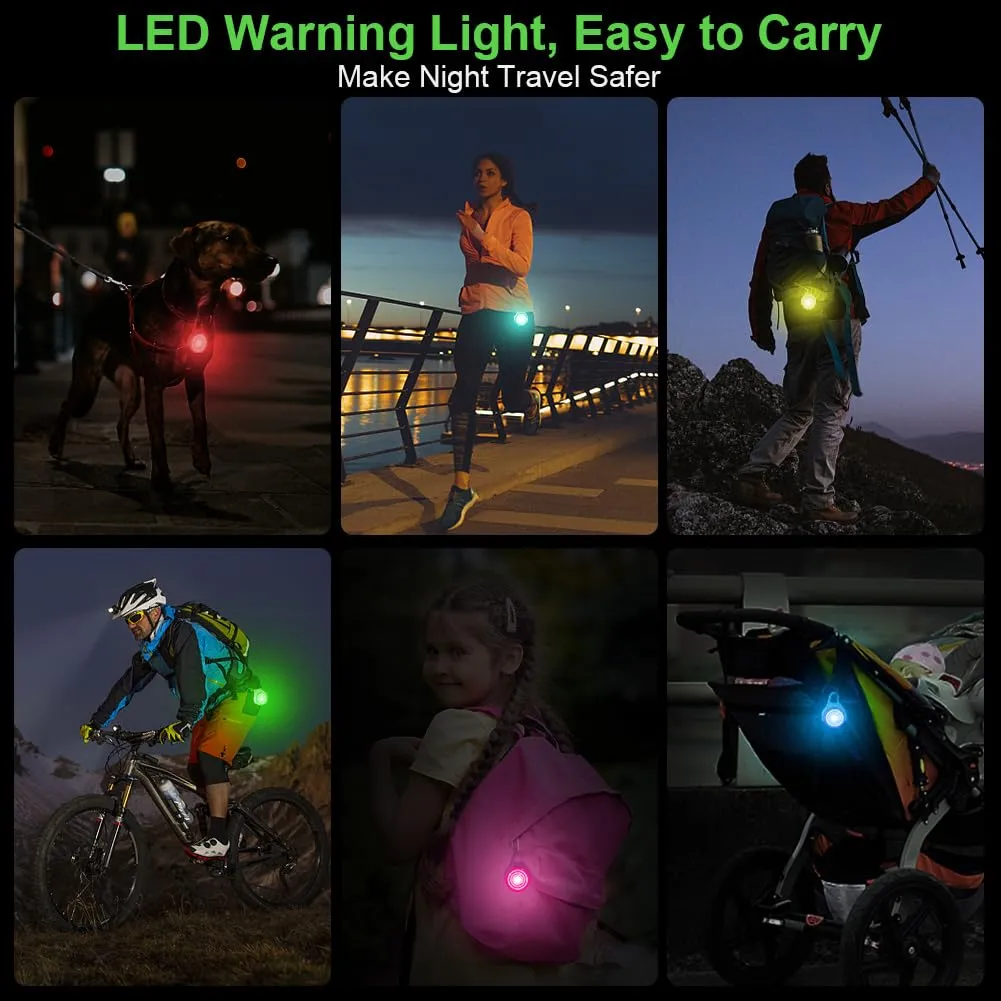 AUAUY Luce Lampeggiante a LED di Sicurezza, Ricaricabili USB, 2 Pezzi, Verde - immagine 6