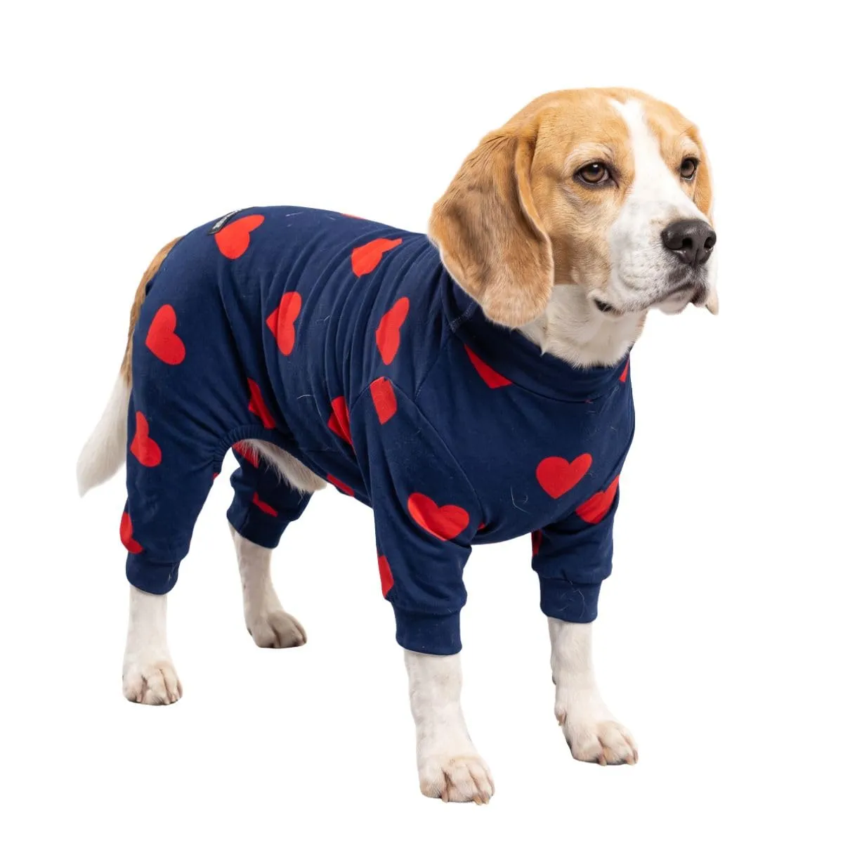 Spark Paws Pigiama per cani, tuta di convalescenza elasticizzata, motivo cuori, taglia L - immagine 1