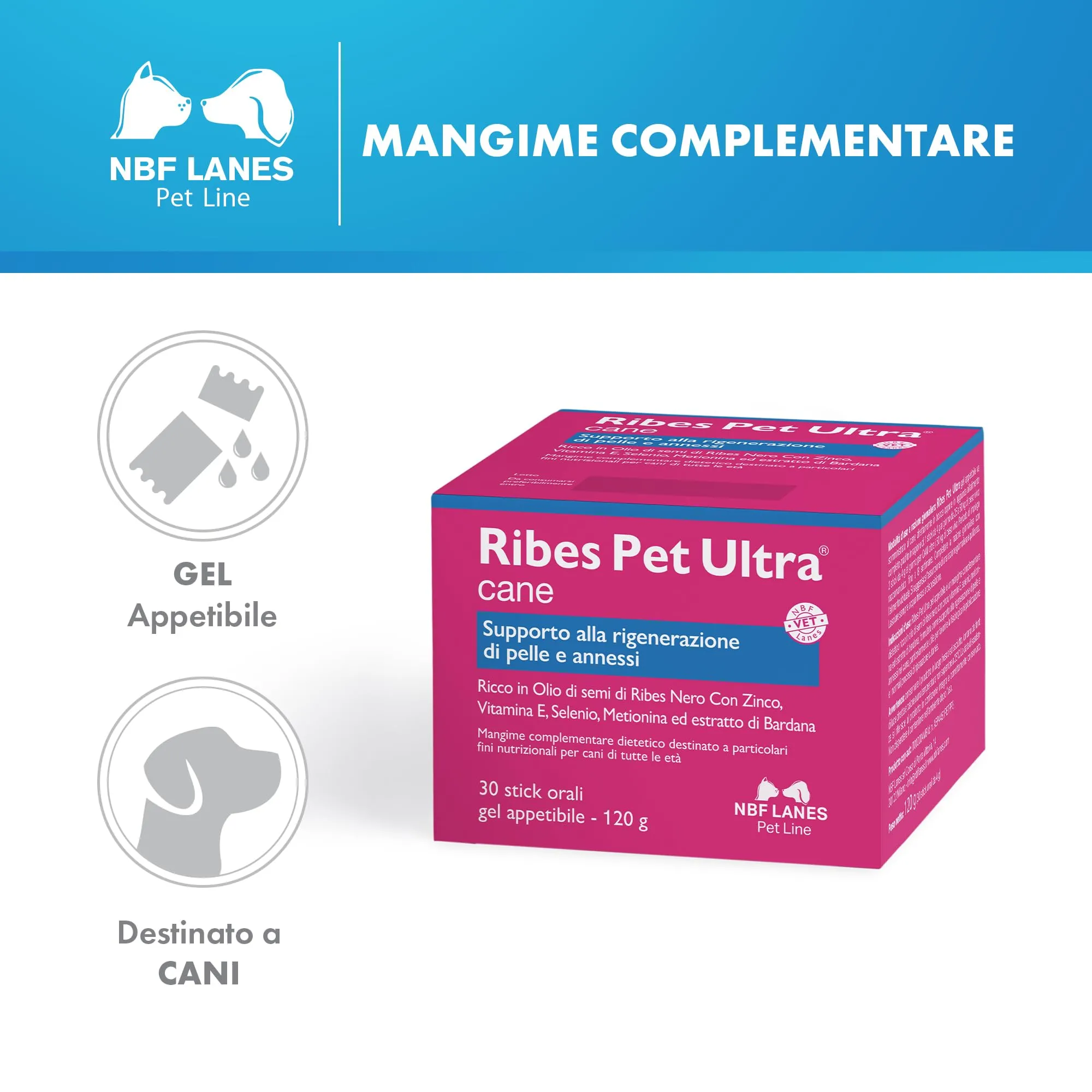 NBF Lanes Ribes Pet Ultra Cane, Gel, 30 Buste da 4 g - immagine 2