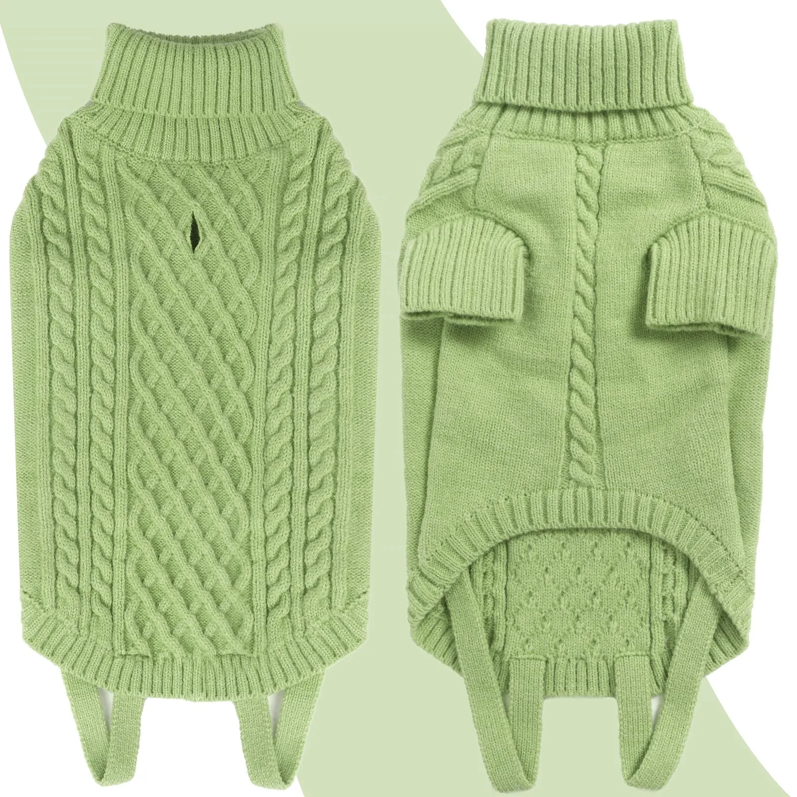 LiebeDD Maglioncino per Cane Invernale Termico Dolcevita (Verde Erba, XS) - immagine 4