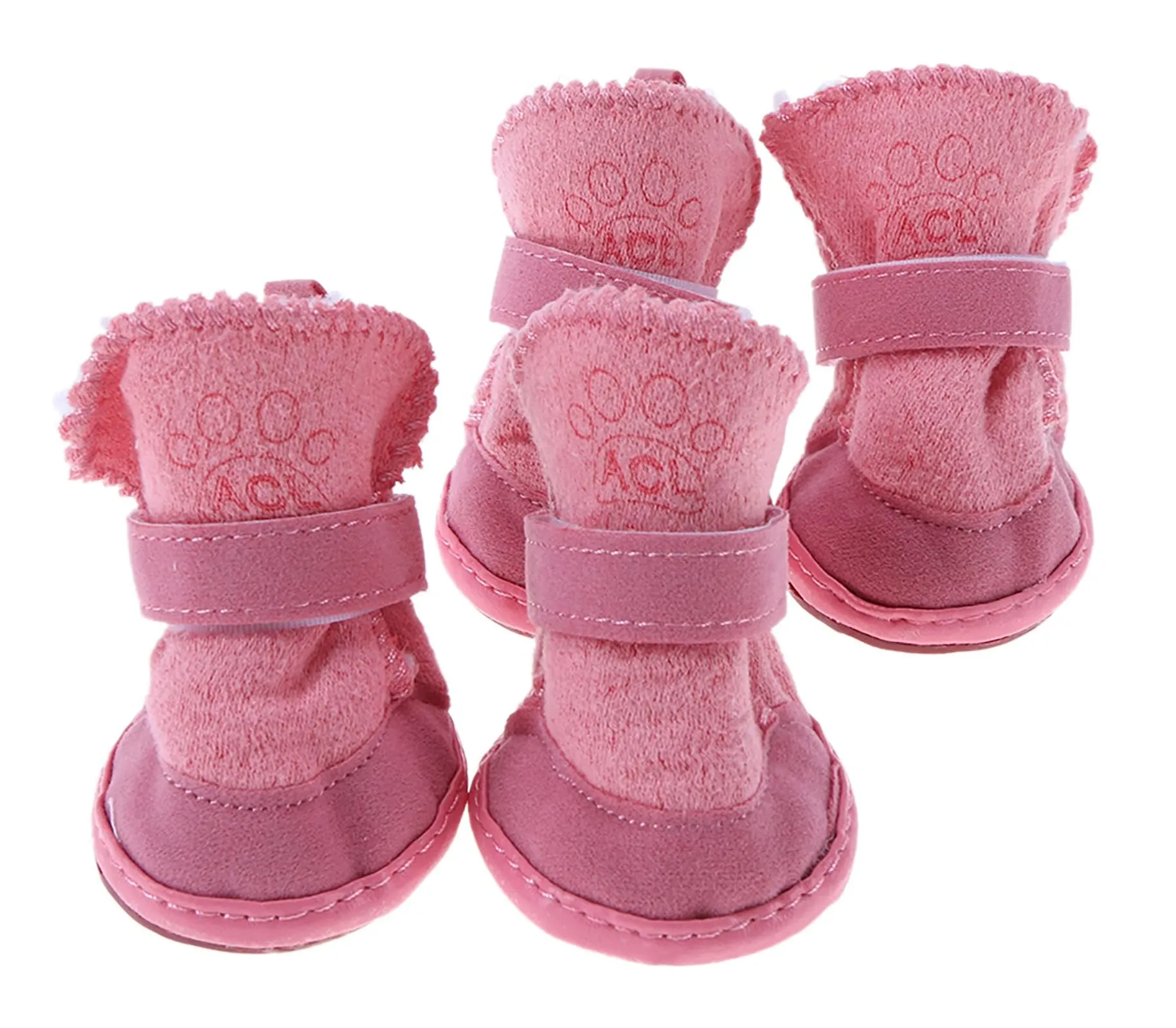 PPGGOPP Scarpe Impermeabili Antiscivolo per Cani di Taglia Piccola, 4 Pezzi, Rosa 4 - immagine 1