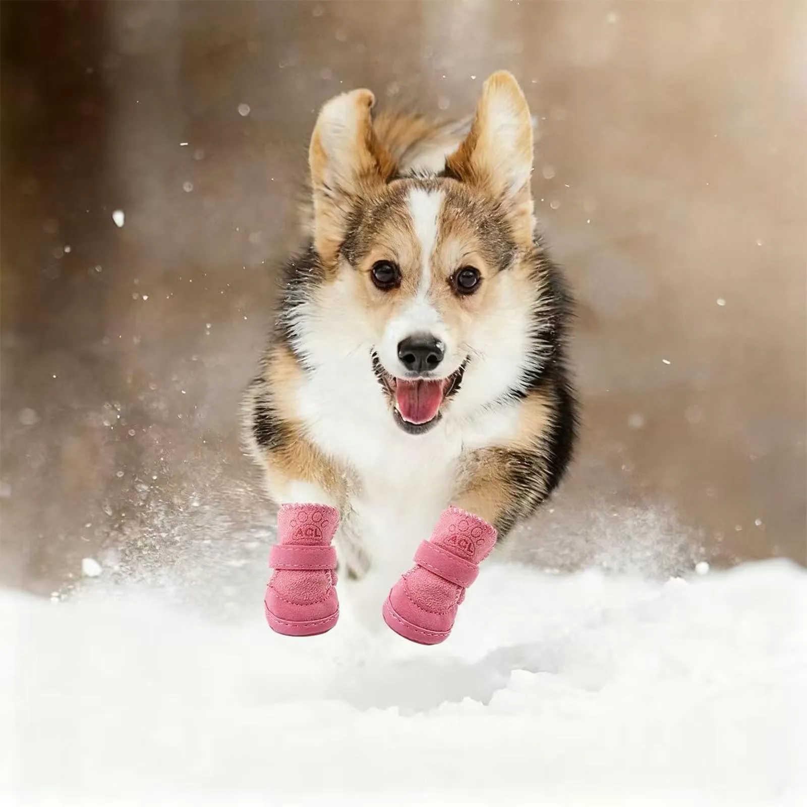 PPGGOPP Scarpe Impermeabili Antiscivolo per Cani di Taglia Piccola, 4 Pezzi, Rosa 4 - immagine 7
