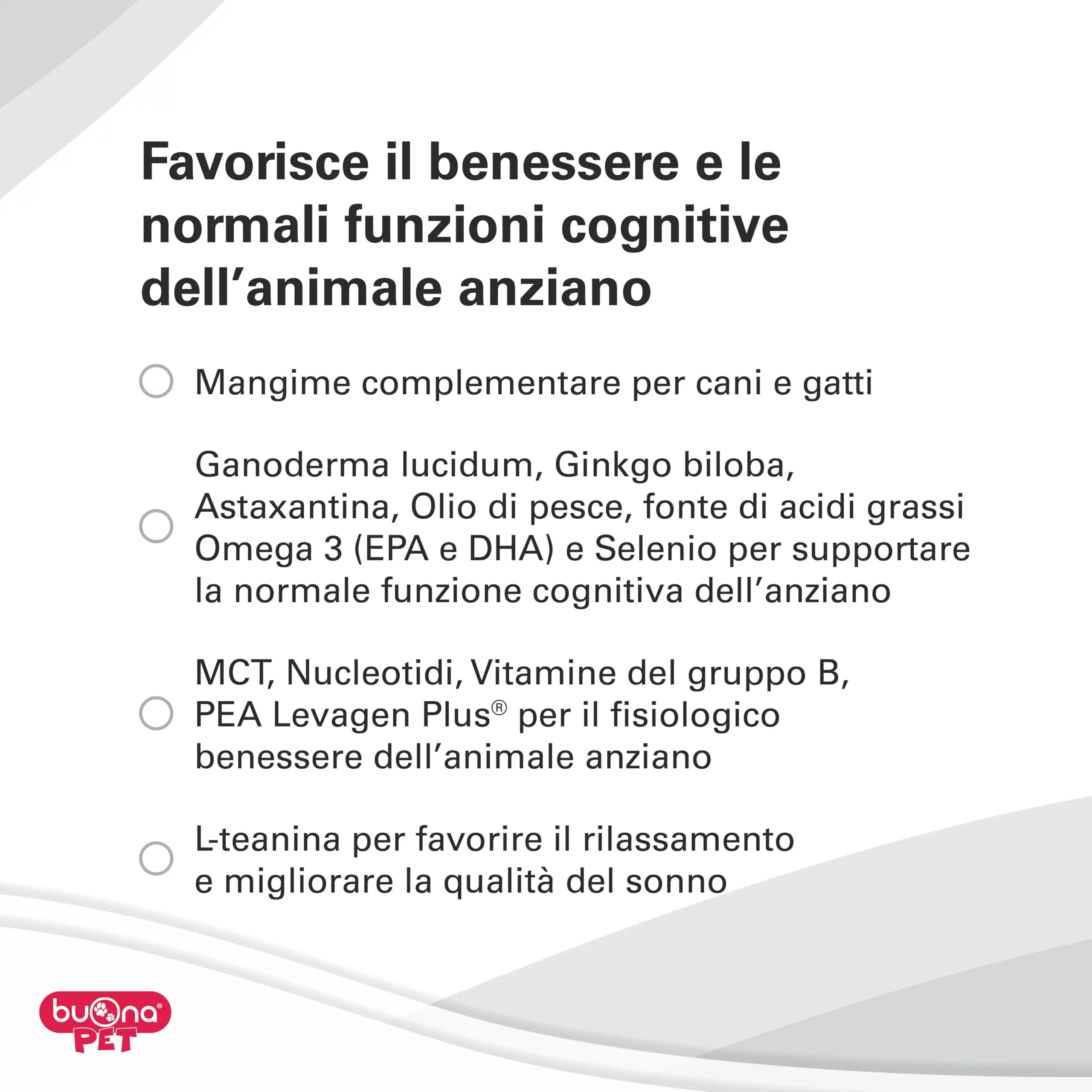 Buona Pet Senectina Integratore per Cani e Gatti Anziani con Olio di Pesce Omega 3, Pasta Fluida con Siringa Dosatrice, 90g - immagine 2