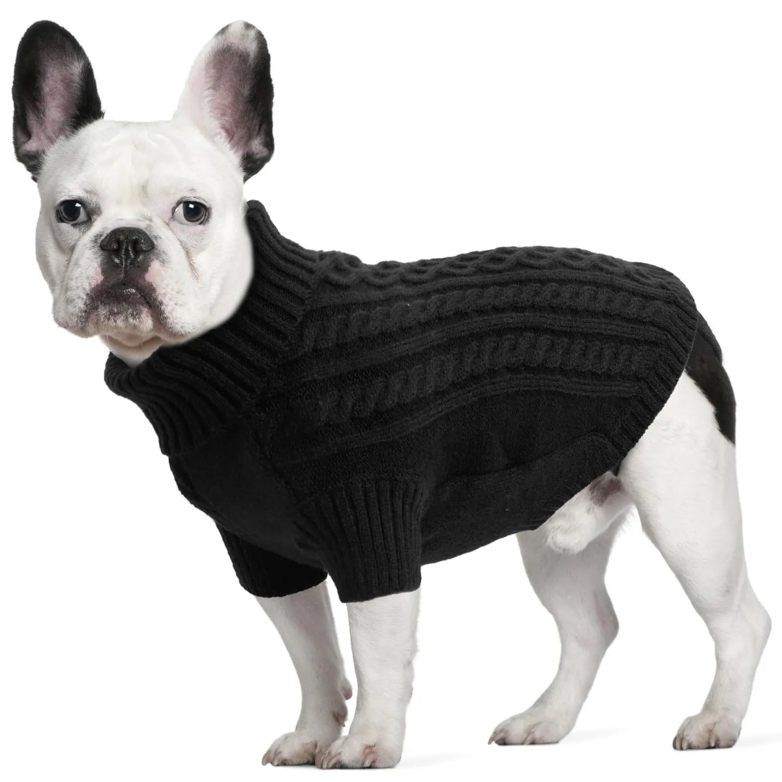 LiebeDD Maglione Cane Invernale Termico Dolcevita Nero L - immagine 1