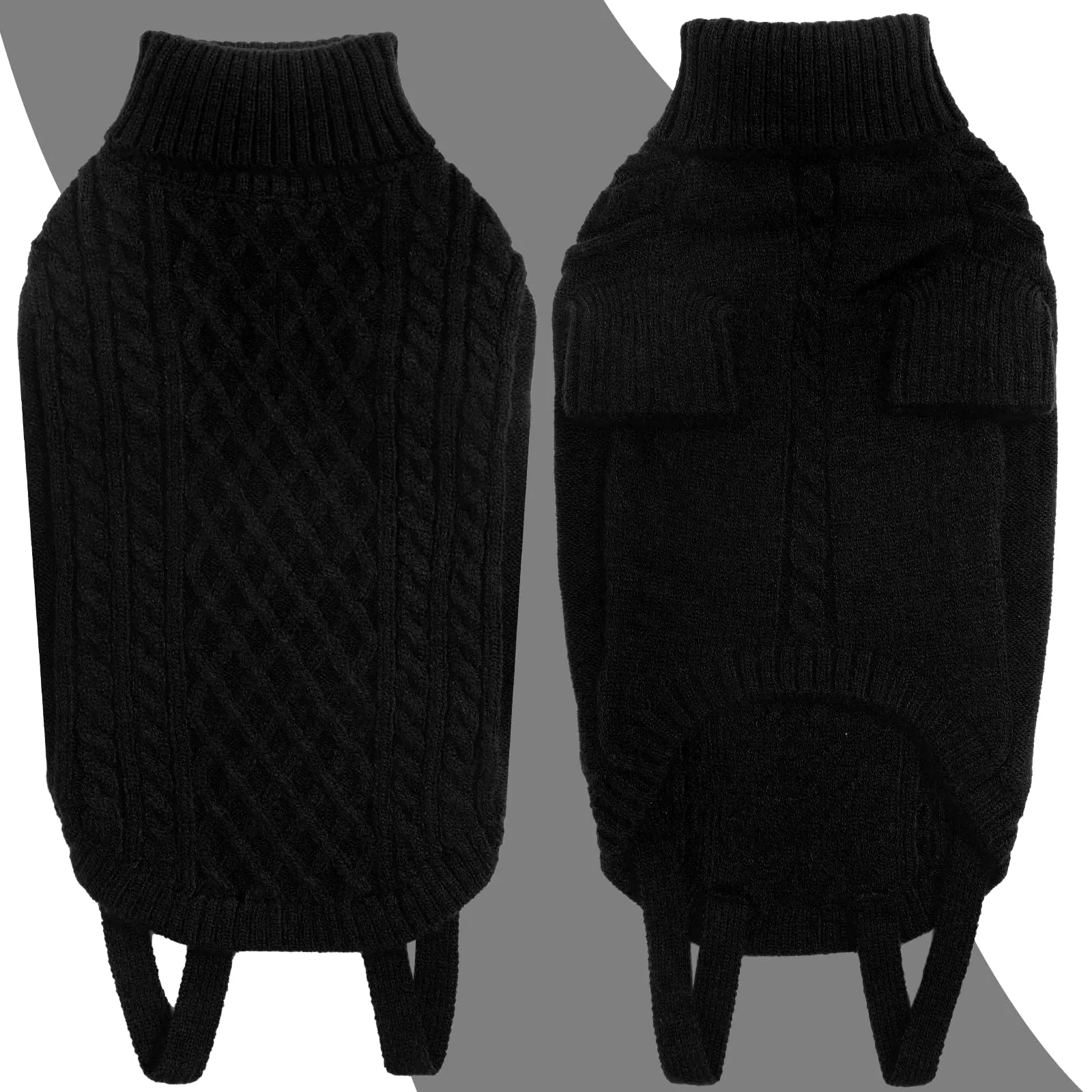LiebeDD Maglione Cane Invernale Termico Dolcevita Nero L - immagine 4