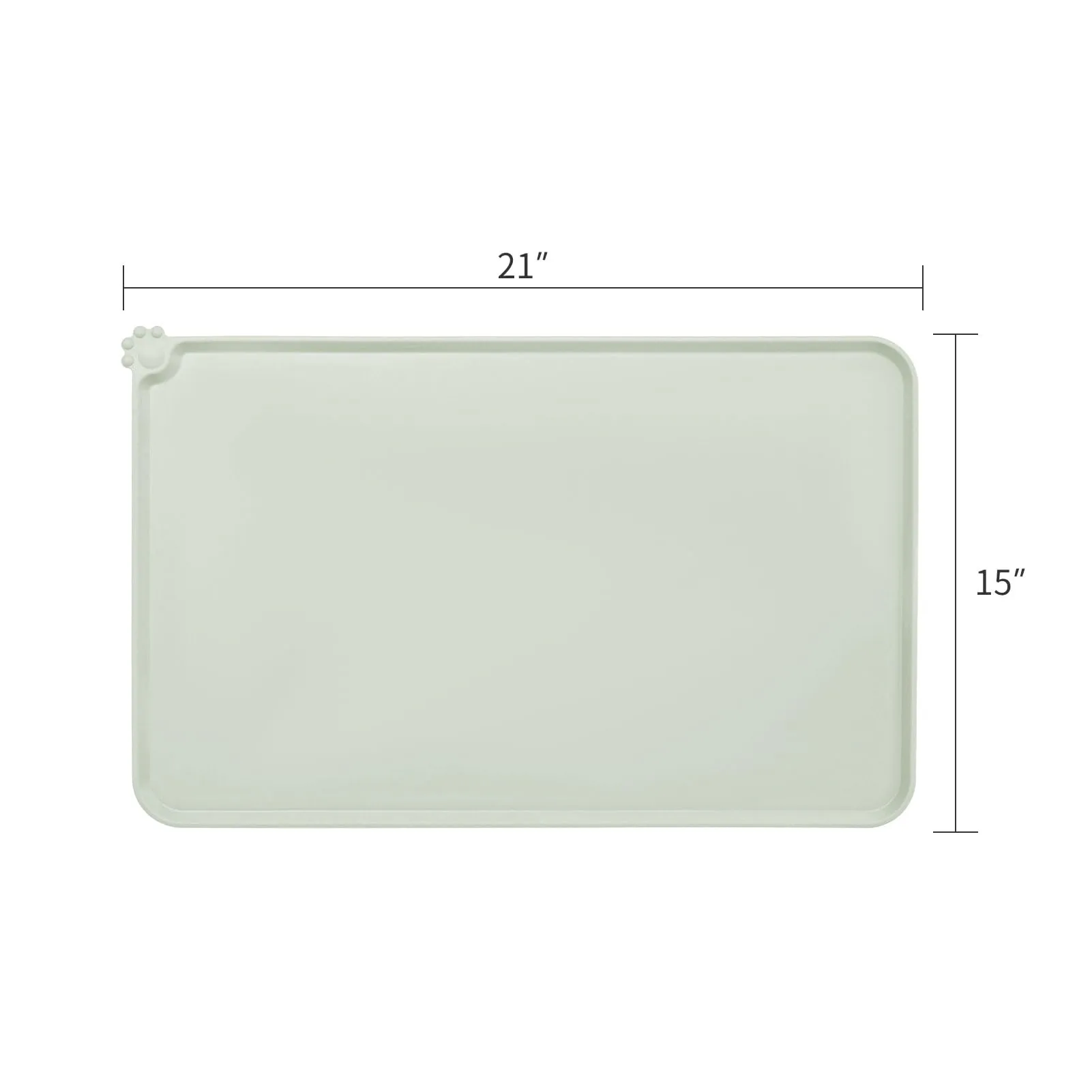 AUDWUD Tappetino in silicone impermeabile e antiscivolo per ciotole animali, Beige, 53.3 x 38.1 cm - immagine 4