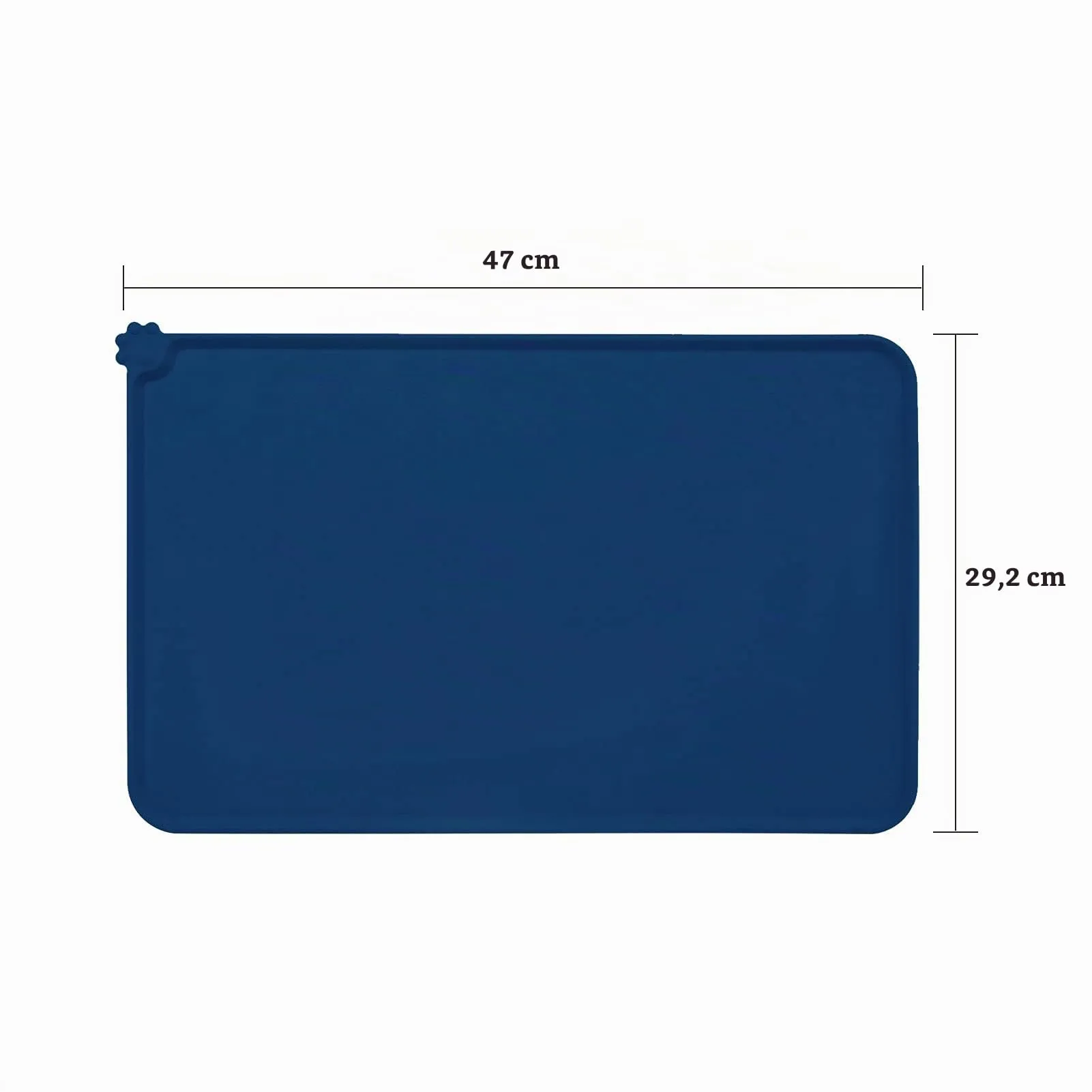 AUDWUD Tappetino in silicone impermeabile e antiscivolo per ciotole animali, Blu navy, 47 x 30 cm - immagine 4