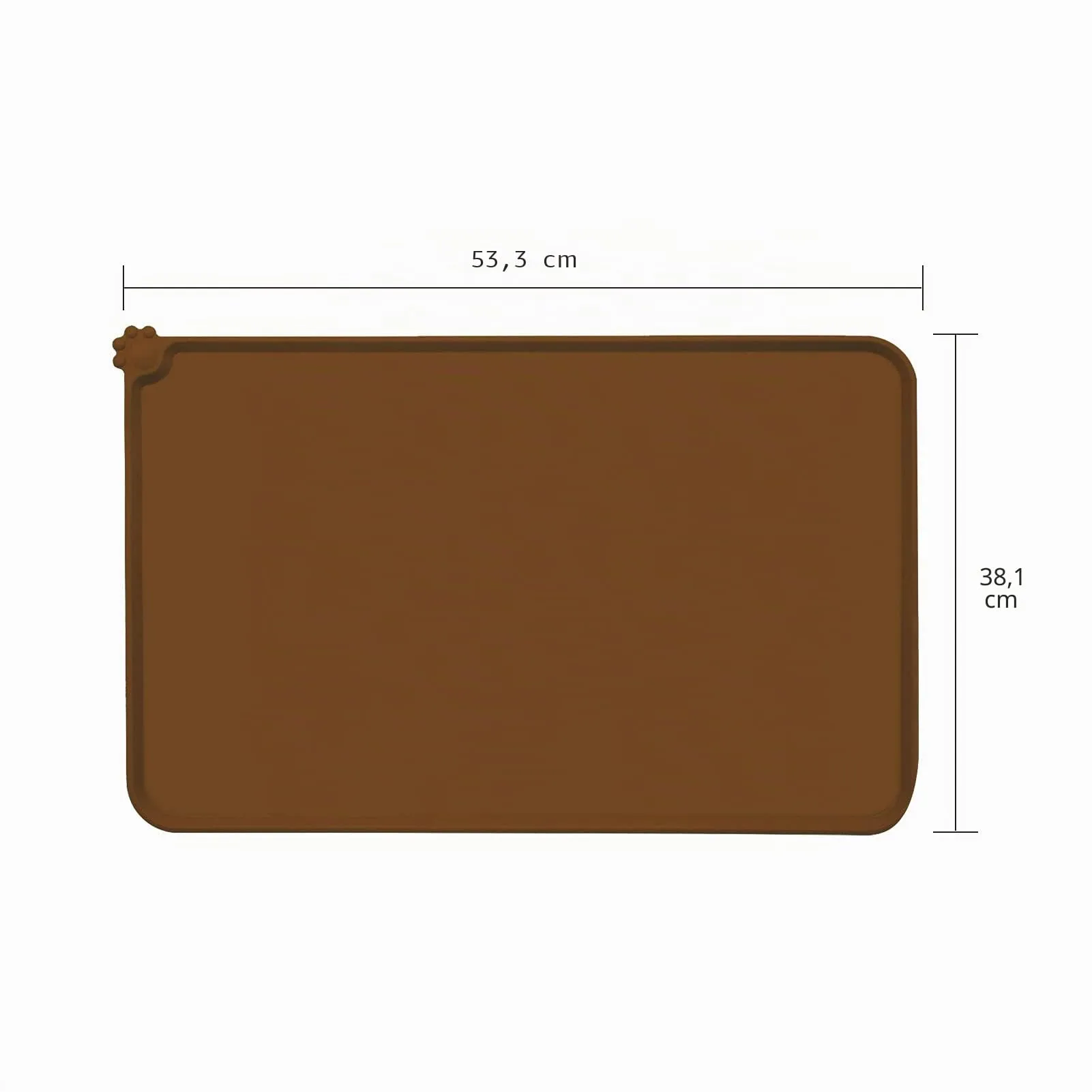 AUDWUD Tappetino impermeabile in silicone antiscivolo per ciotola animali, Marrone, 53 x 38 cm - immagine 4