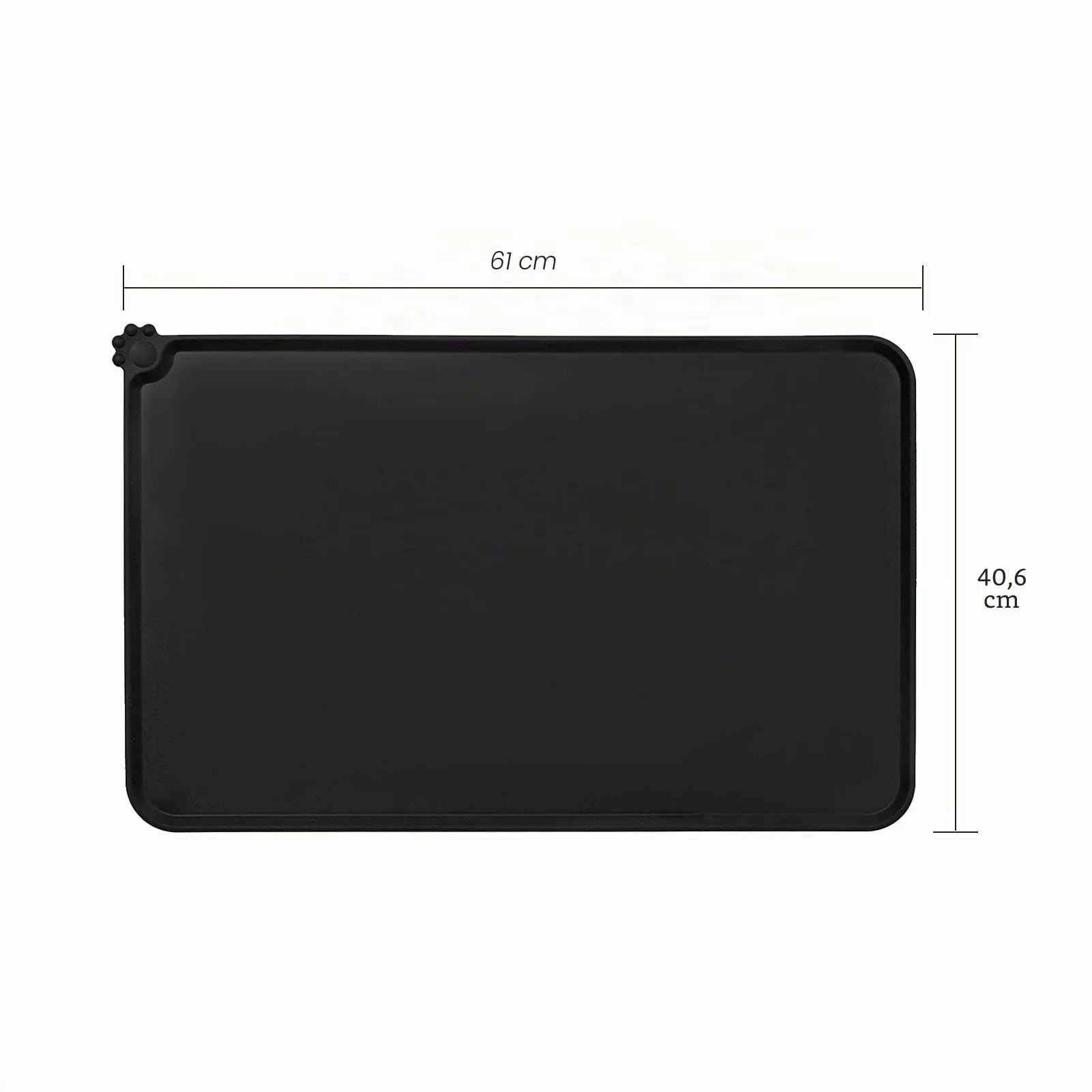 AUDWUD Tappetino Impermeabile in Silicone Antiscivolo per Ciotola Animali, 61x41 cm, Nero - immagine 4