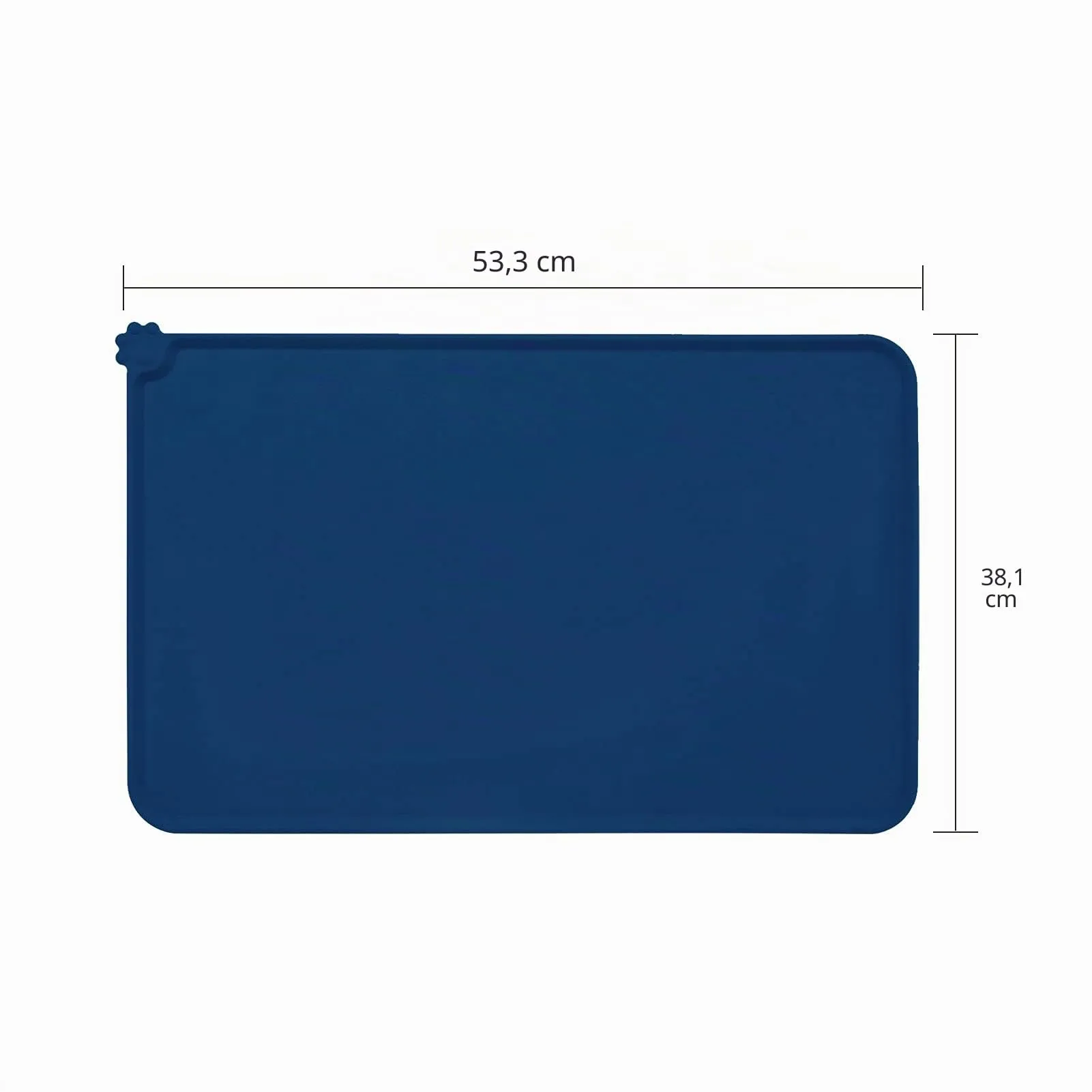 AUDWUD Tappetino Impermeabile in Silicone Antiscivolo per Ciotola Animali, 53x38 cm, Blu Navy - immagine 4