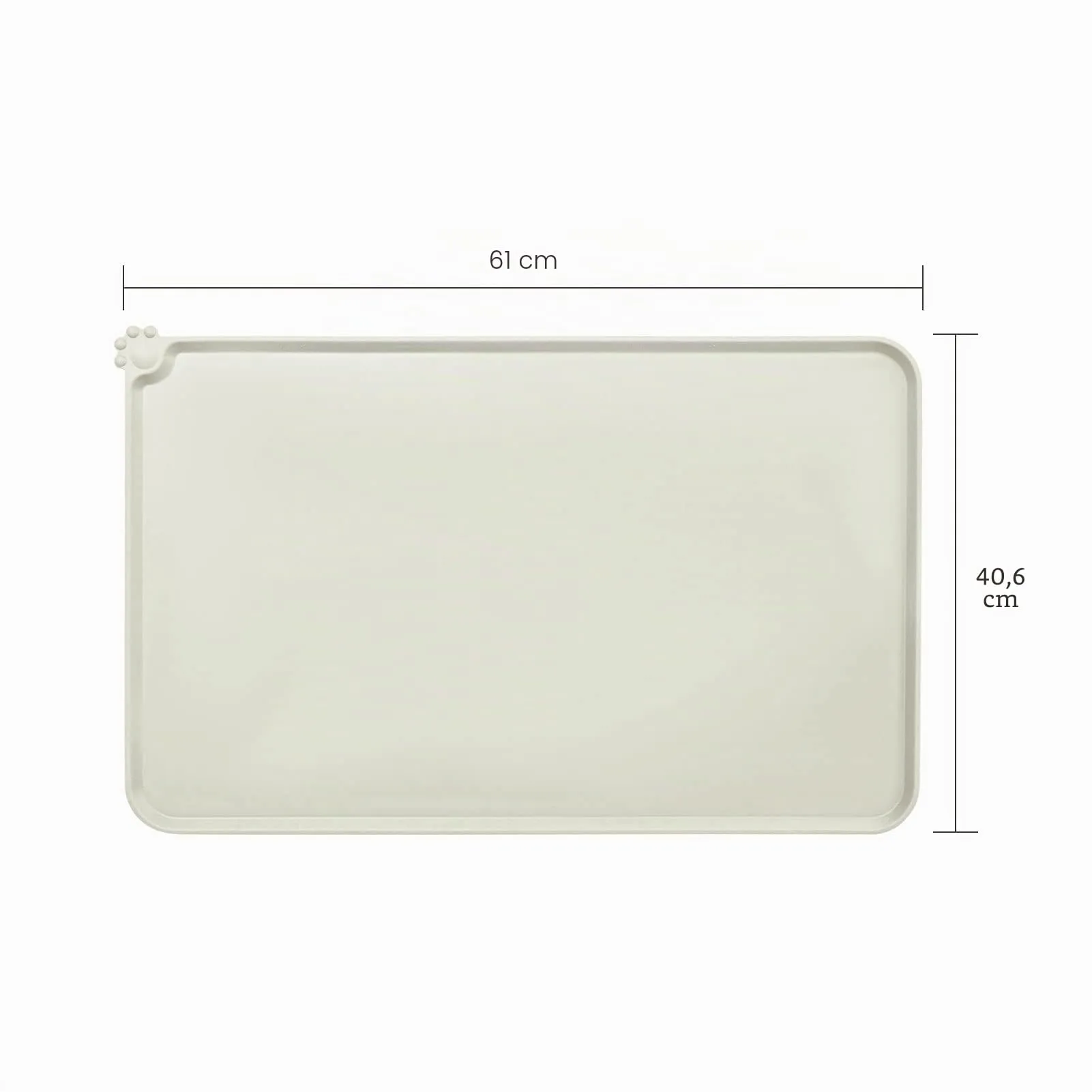 AUDWUD Tappetini Alimentazione Impermeabili in Silicone per Cani e Gatti, 61x41 cm, Beige - immagine 4