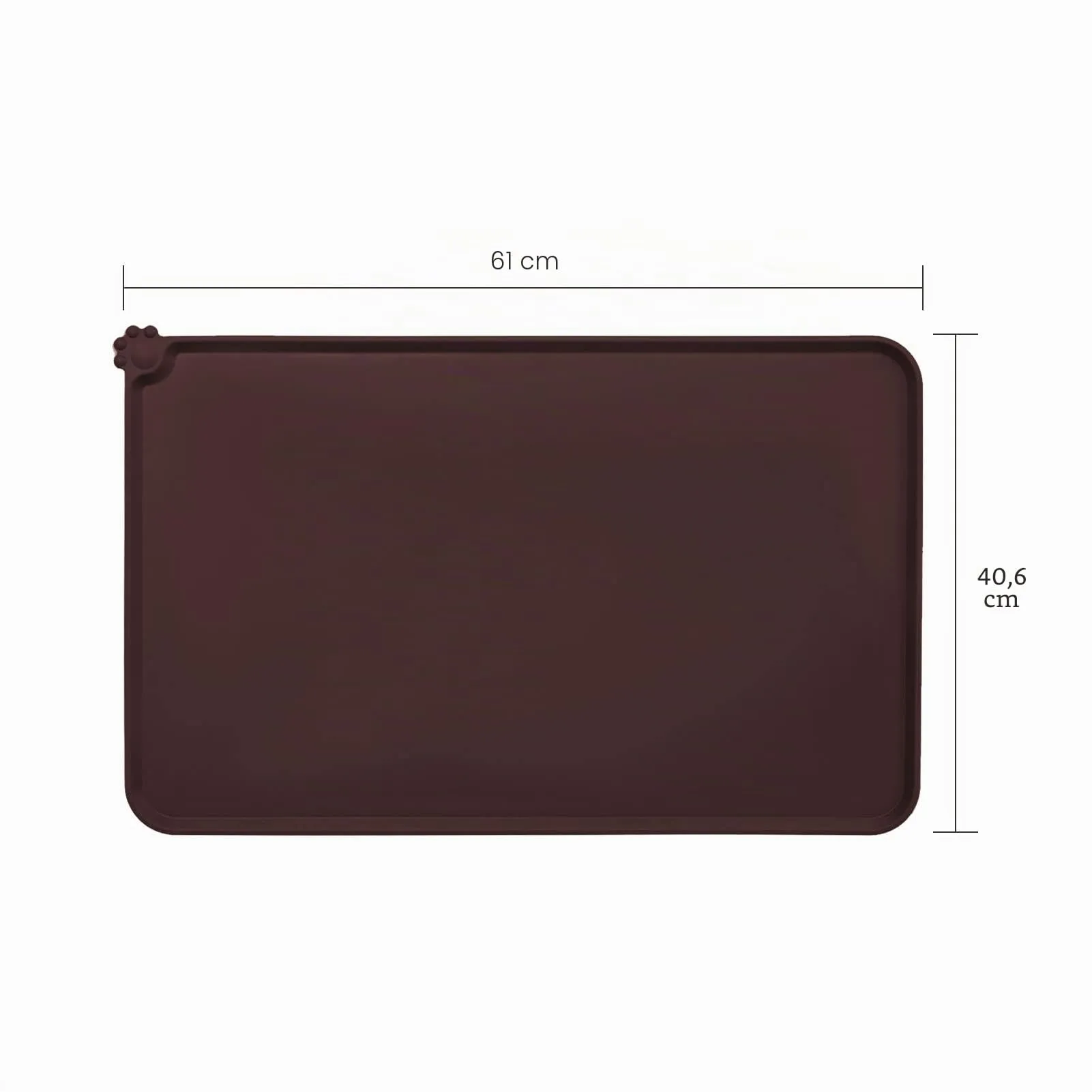 AUDWUD Tappetino Impermeabile in Silicone Antiscivolo per Ciotole Animali, 61x41 cm, Marrone Scuro - immagine 4