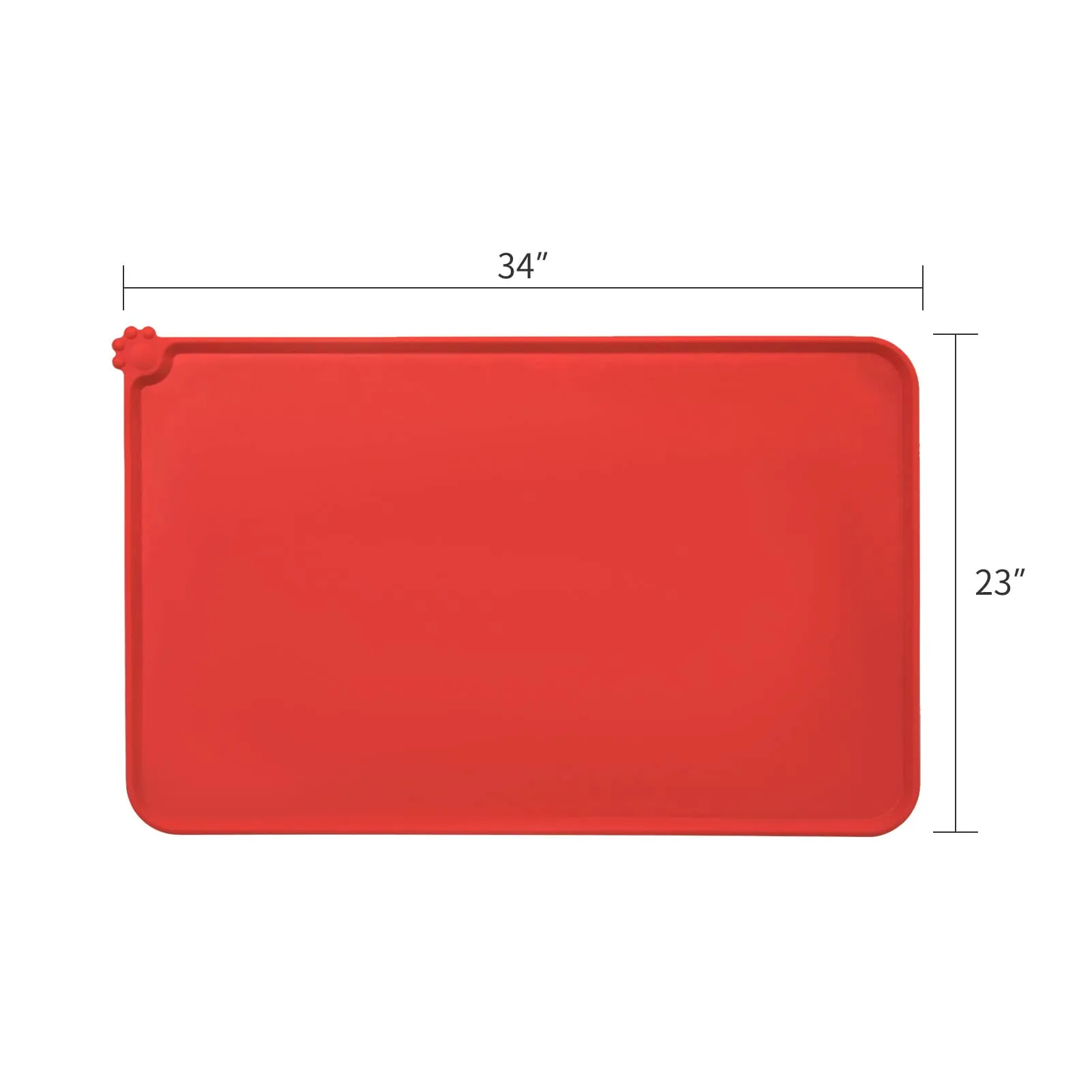 AUDWUD Tappetino Impermeabile in Silicone Antiscivolo per Ciotola Animali, 87x58 cm, Rosso - immagine 4