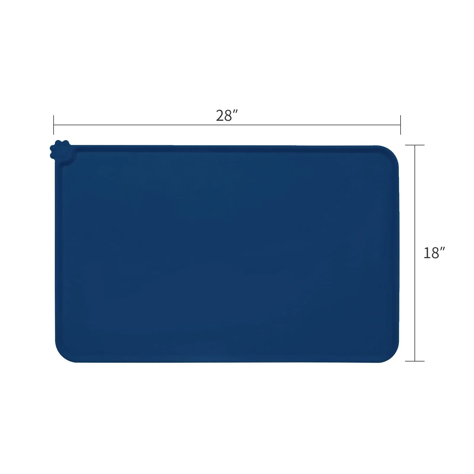 AUDWUD Tappetino Impermeabile in Silicone Antiscivolo per Ciotole Animali, 71x46 cm, Blu Navy - immagine 4