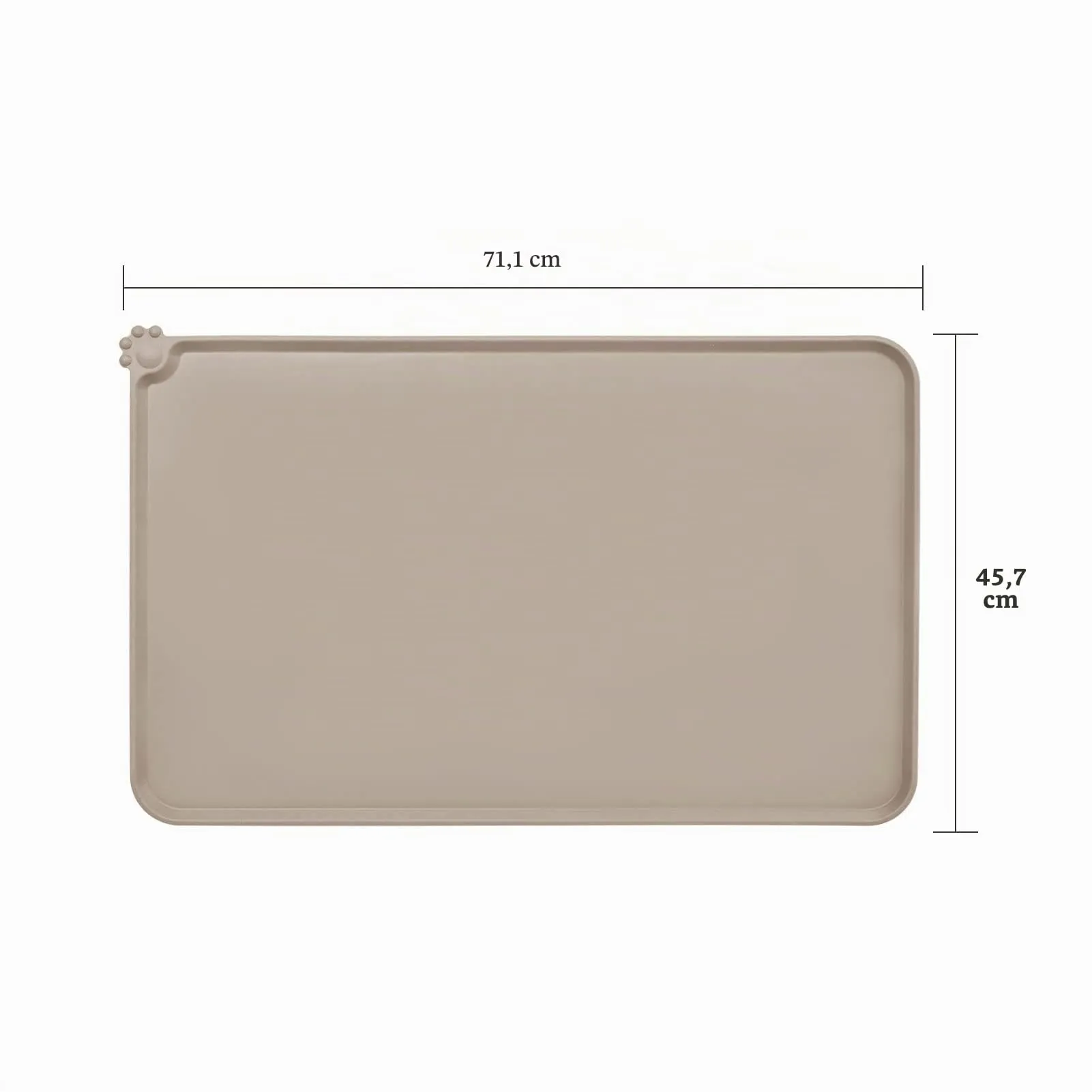 AUDWUD Tappetino in silicone impermeabile e antiscivolo per ciotole animali, 71x46 cm, Adobe Brown - immagine 4