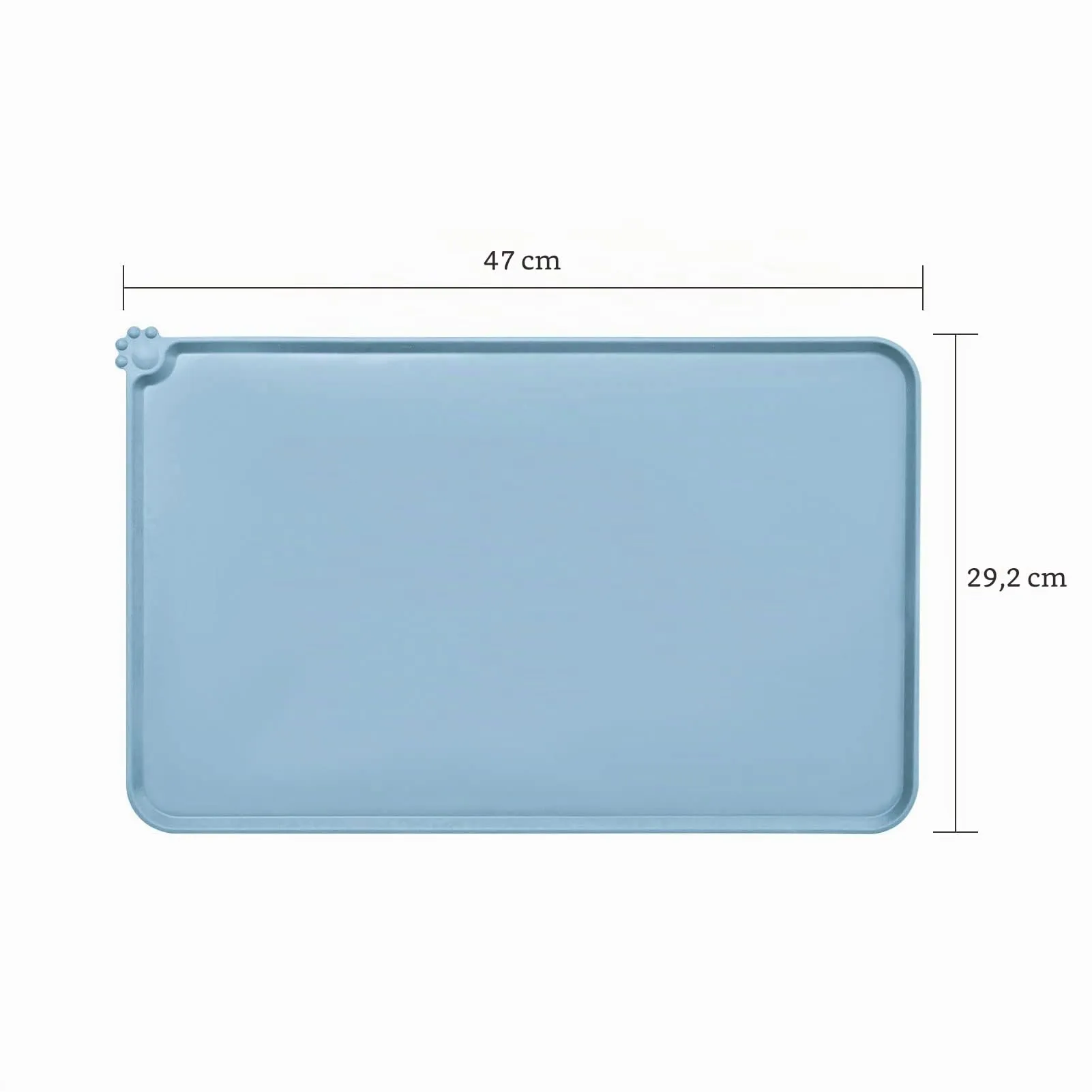 AUDWUD Tappetini di alimentazione impermeabili in silicone per cani e gatti, antiscivolo, 47x30 cm, Blu ardesia - immagine 4
