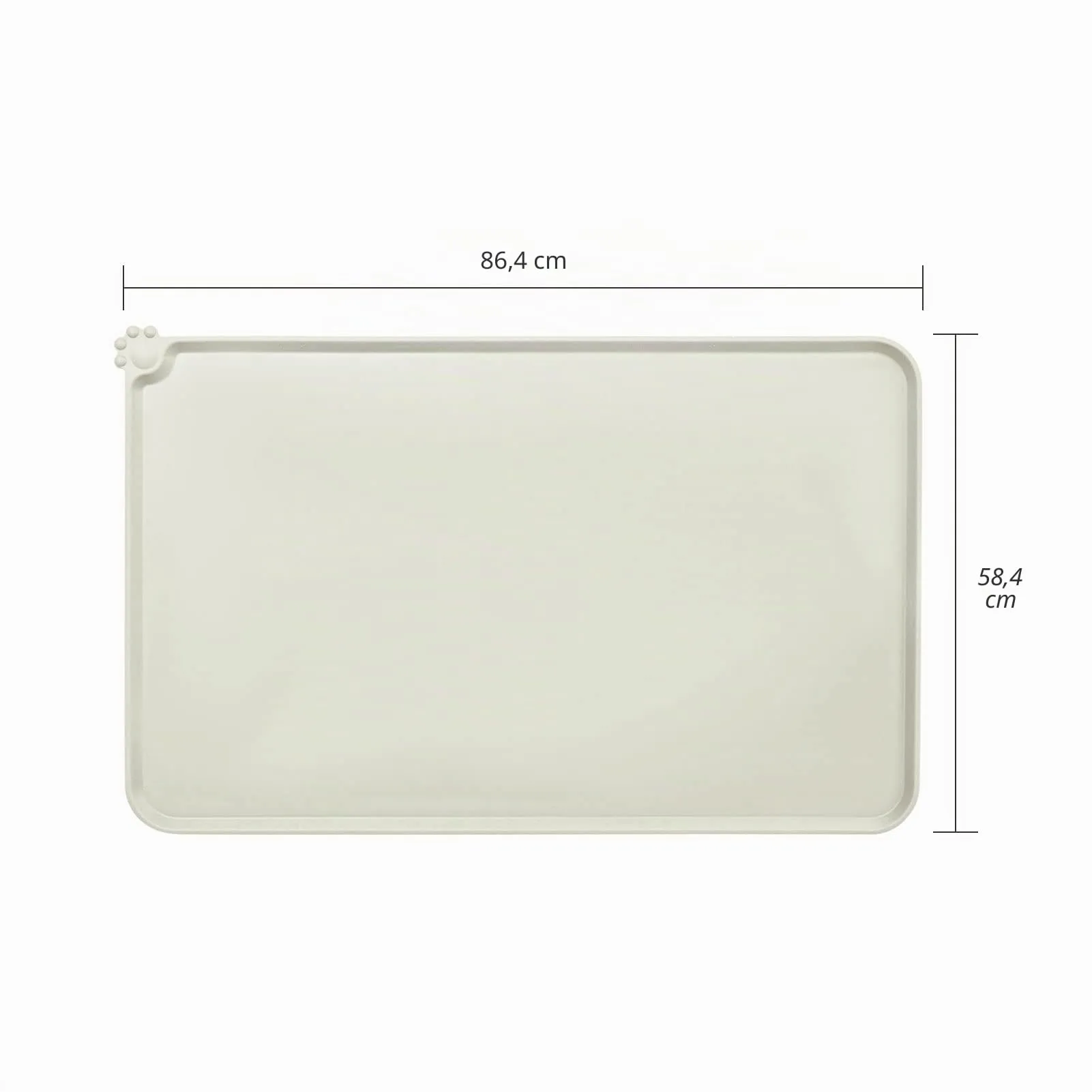 AUDWUD Tappetino in Silicone Impermeabile e Antiscivolo per Ciotole Animali, Beige, 87x58 cm - immagine 4