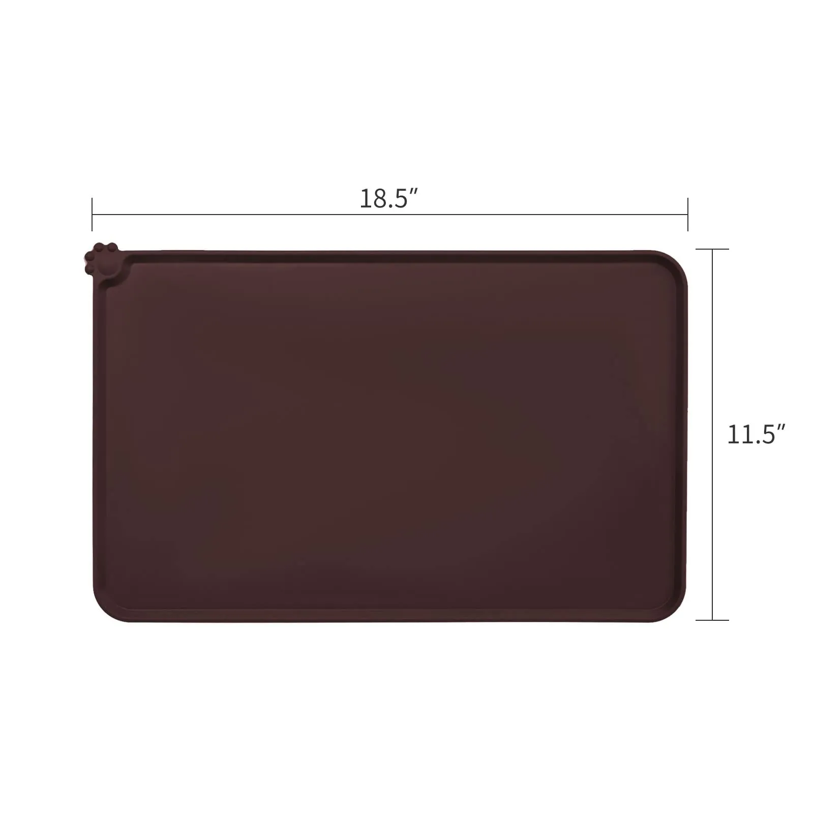 AUDWUD Tappetino Impermeabile in Silicone Antiscivolo per Ciotole Animali, 47x30 cm, Marrone Scuro - immagine 4