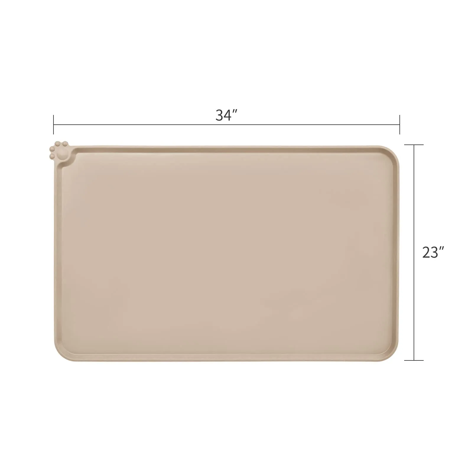 AUDWUD Tappetini di alimentazione in silicone per cani e gatti, antiscivolo, Taupe, 87x58 cm - immagine 4