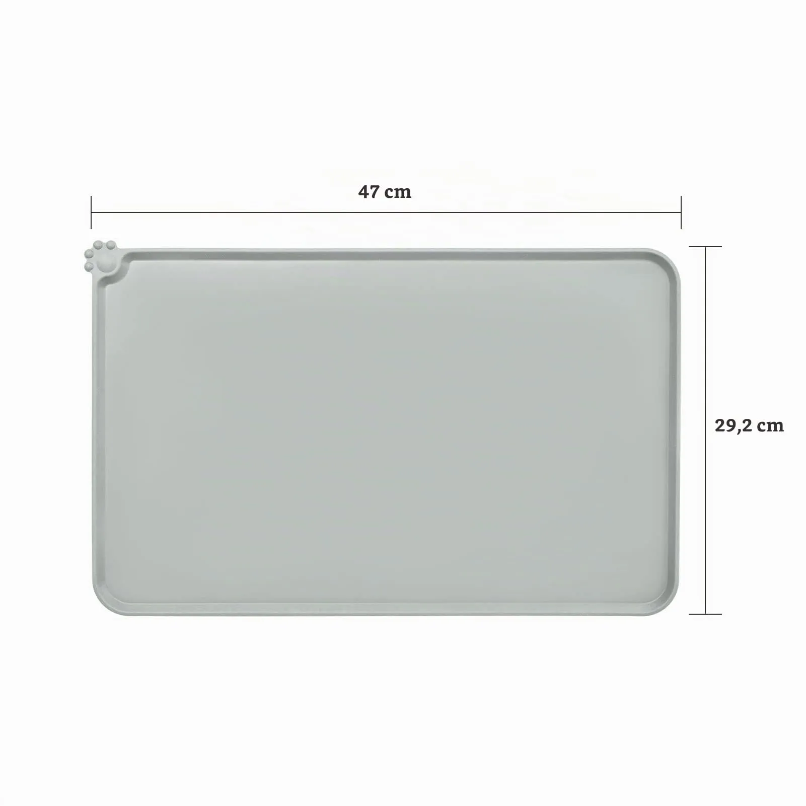 AUDWUD Tappetini in silicone impermeabili e antiscivolo per alimentazione cani e gatti, 47x30 cm, Nebbia - immagine 4