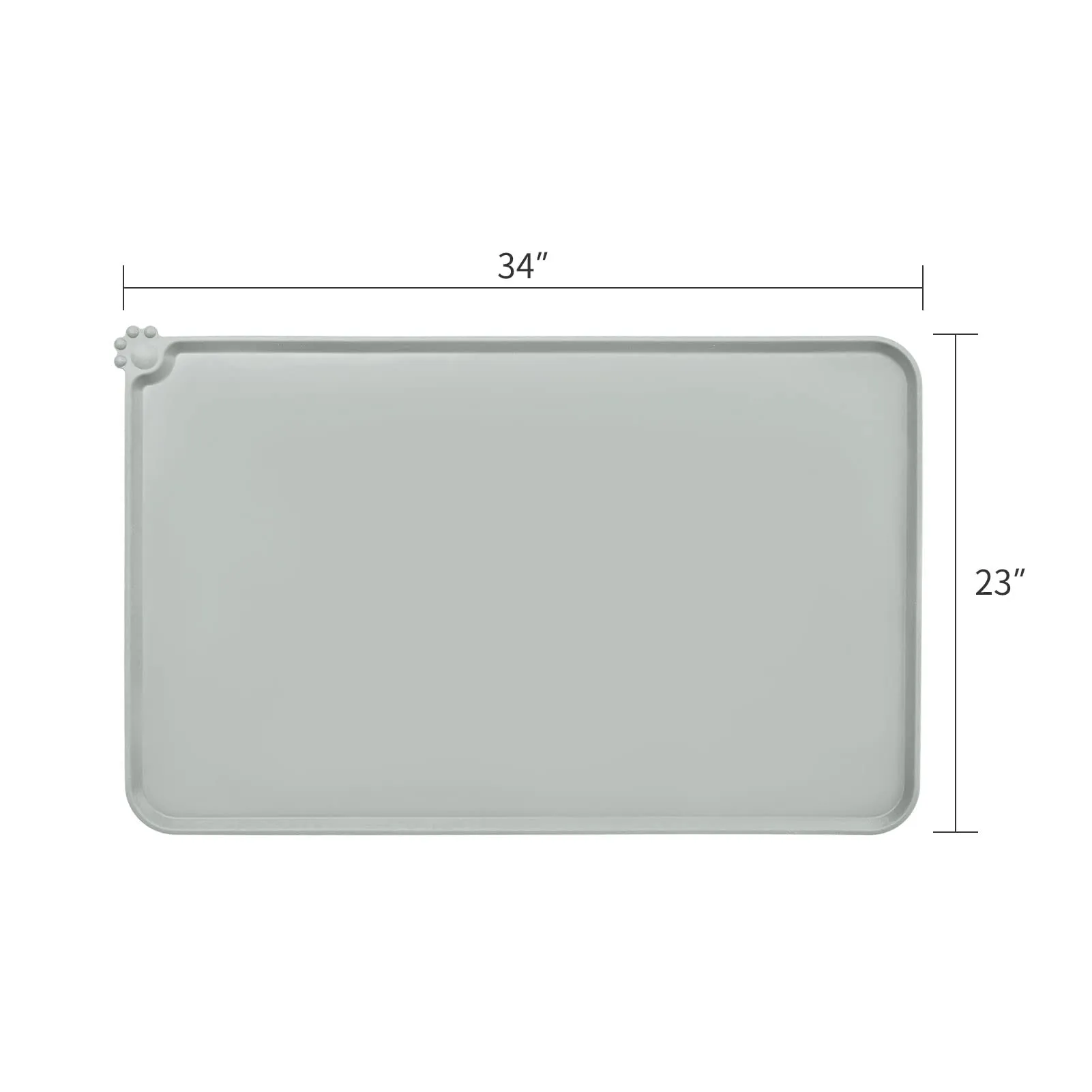 AUDWUD Tappetino Impermeabile in Silicone Antiscivolo per Ciotole Animali, 87x58 cm, Nebbia - immagine 4