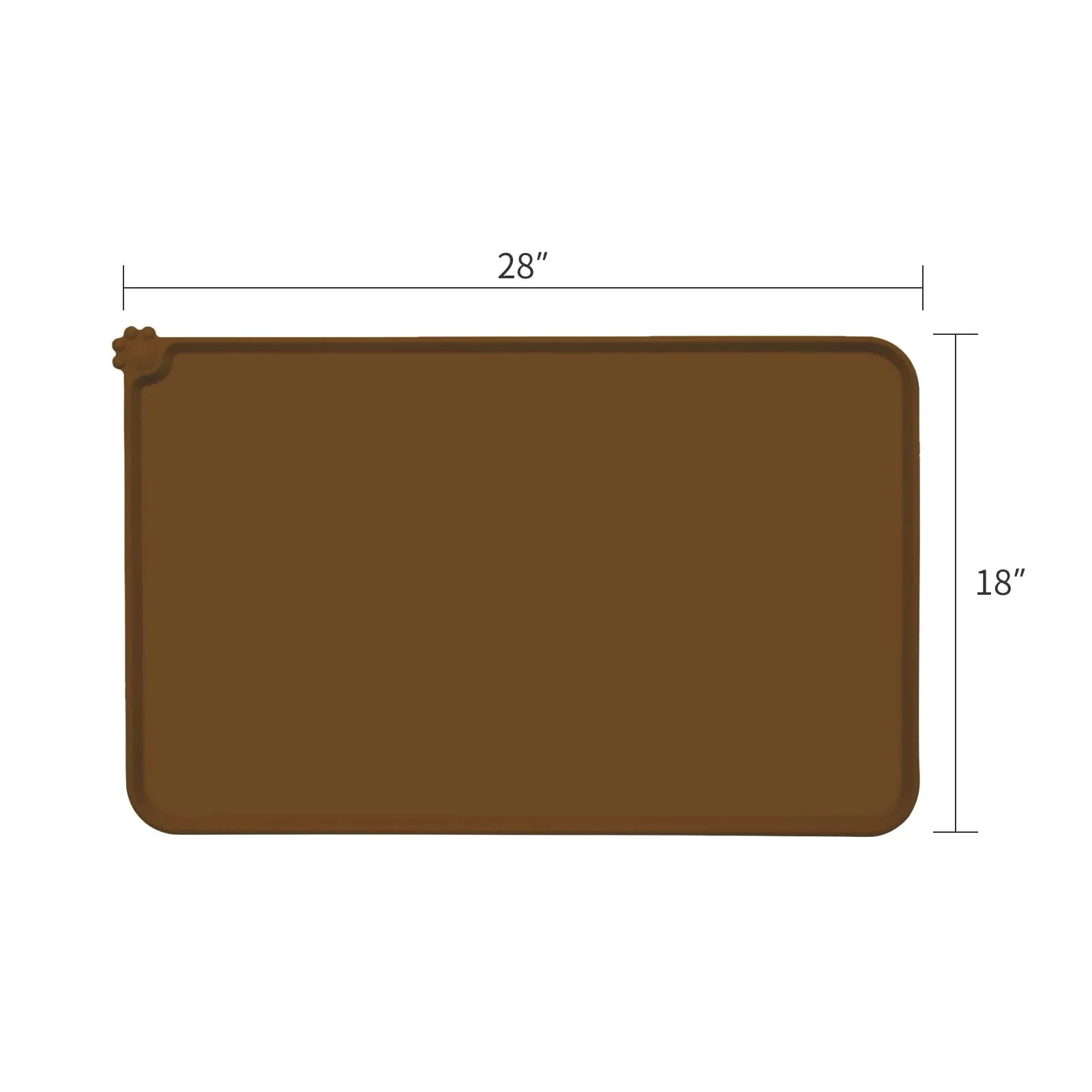 AUDWUD Tappetino Impermeabile in Silicone Antiscivolo per Ciotola Animali, 71x46 cm, Marrone - immagine 4