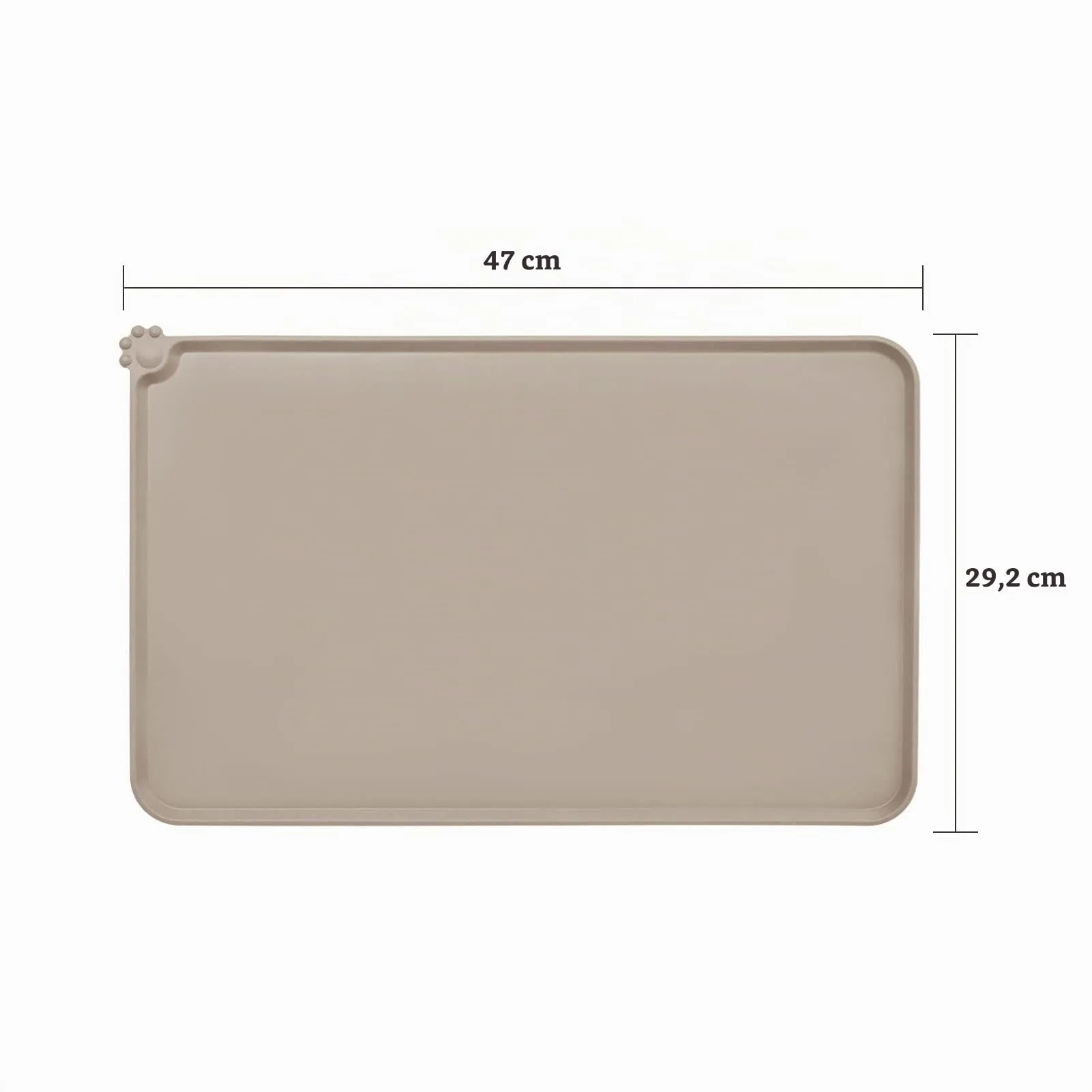 AUDWUD Tappetino impermeabile in silicone antiscivolo per ciotole animali, 47x30 cm, Adobe Brown - immagine 4