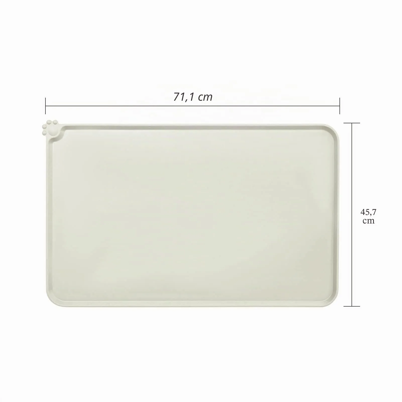 AUDWUD Tappetino Impermeabile in Silicone Antiscivolo per Ciotola Animali, 71x46 cm, Beige - immagine 4