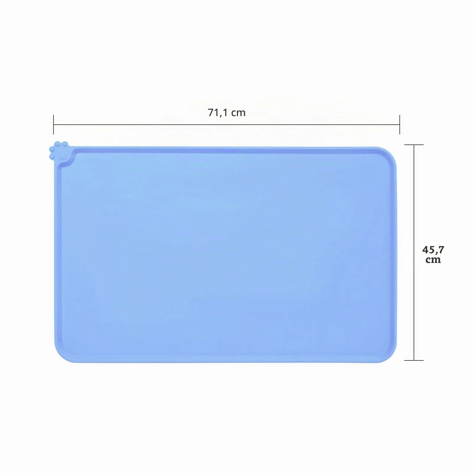 AUDWUD Tappetino Impermeabile in Silicone Antiscivolo per Ciotole Animali, 71x46 cm, Blu Nebbioso - immagine 4