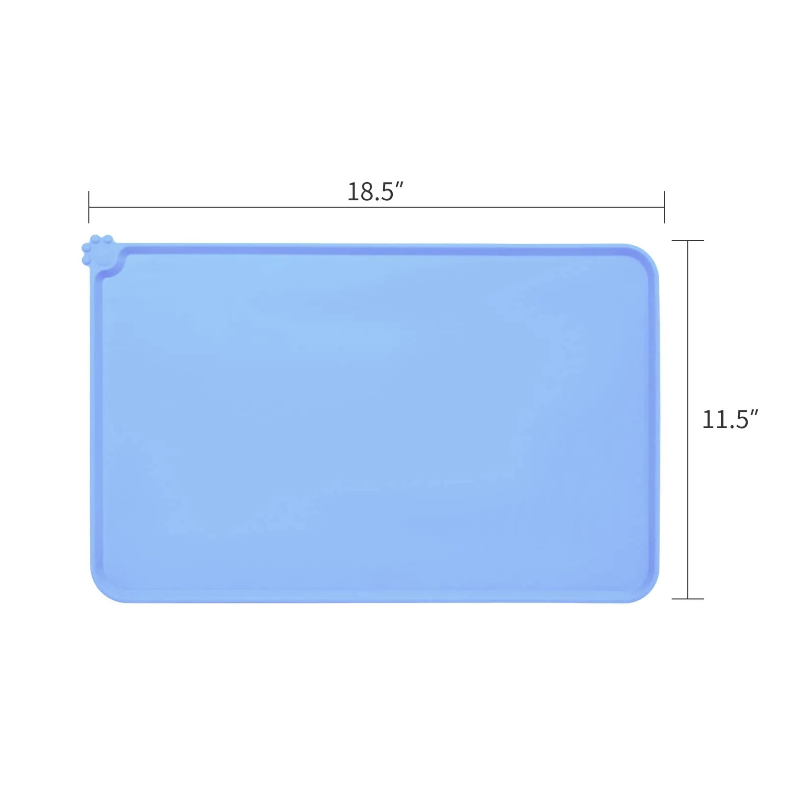 AUDWUD Tappetino Impermeabile in Silicone Antiscivolo per Ciotola Animali, 47x30 cm, Blu nebbioso - immagine 4