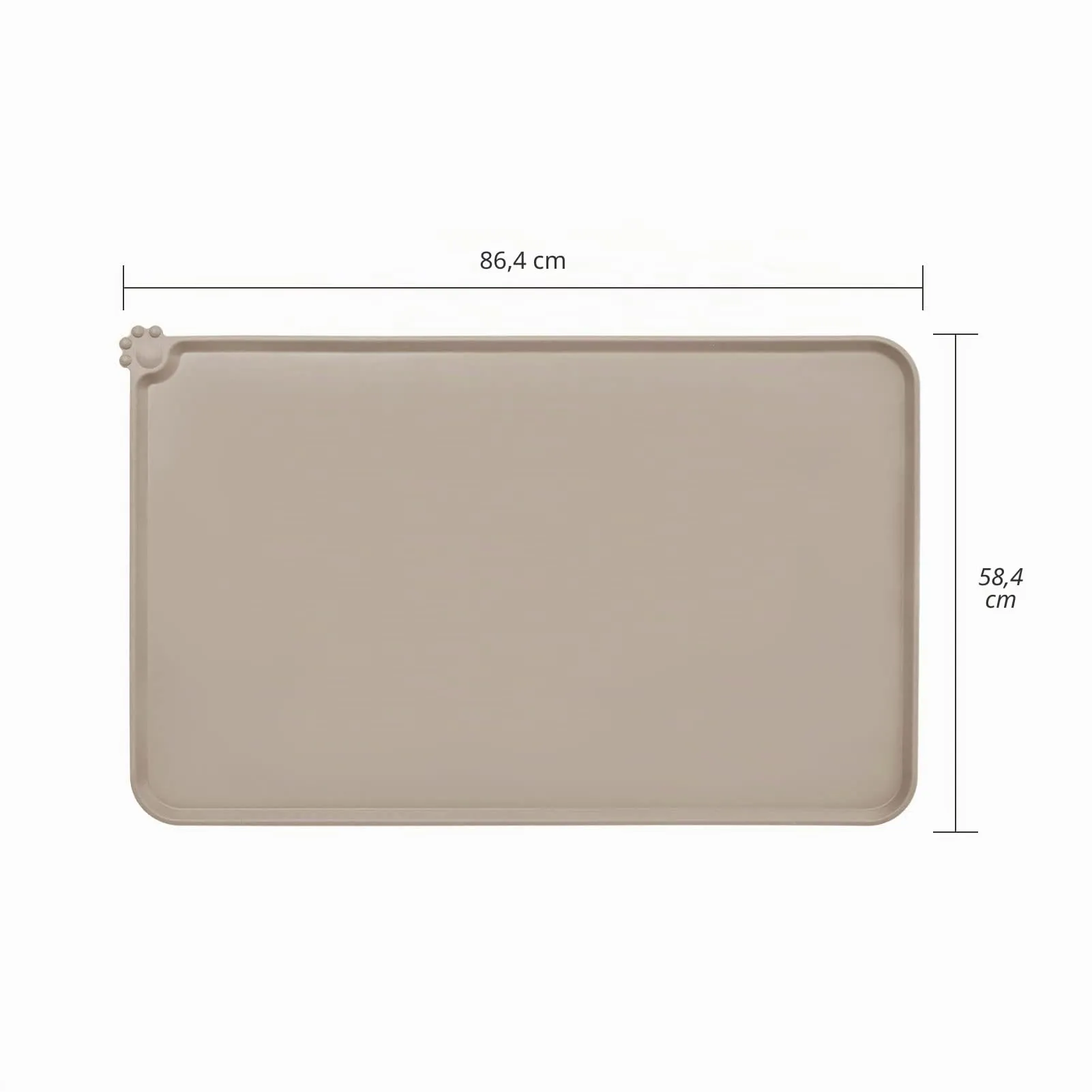 AUDWUD Tappetini di alimentazione in silicone per cani e gatti, antiscivolo, Adobe Brown, 87x58 cm - immagine 4