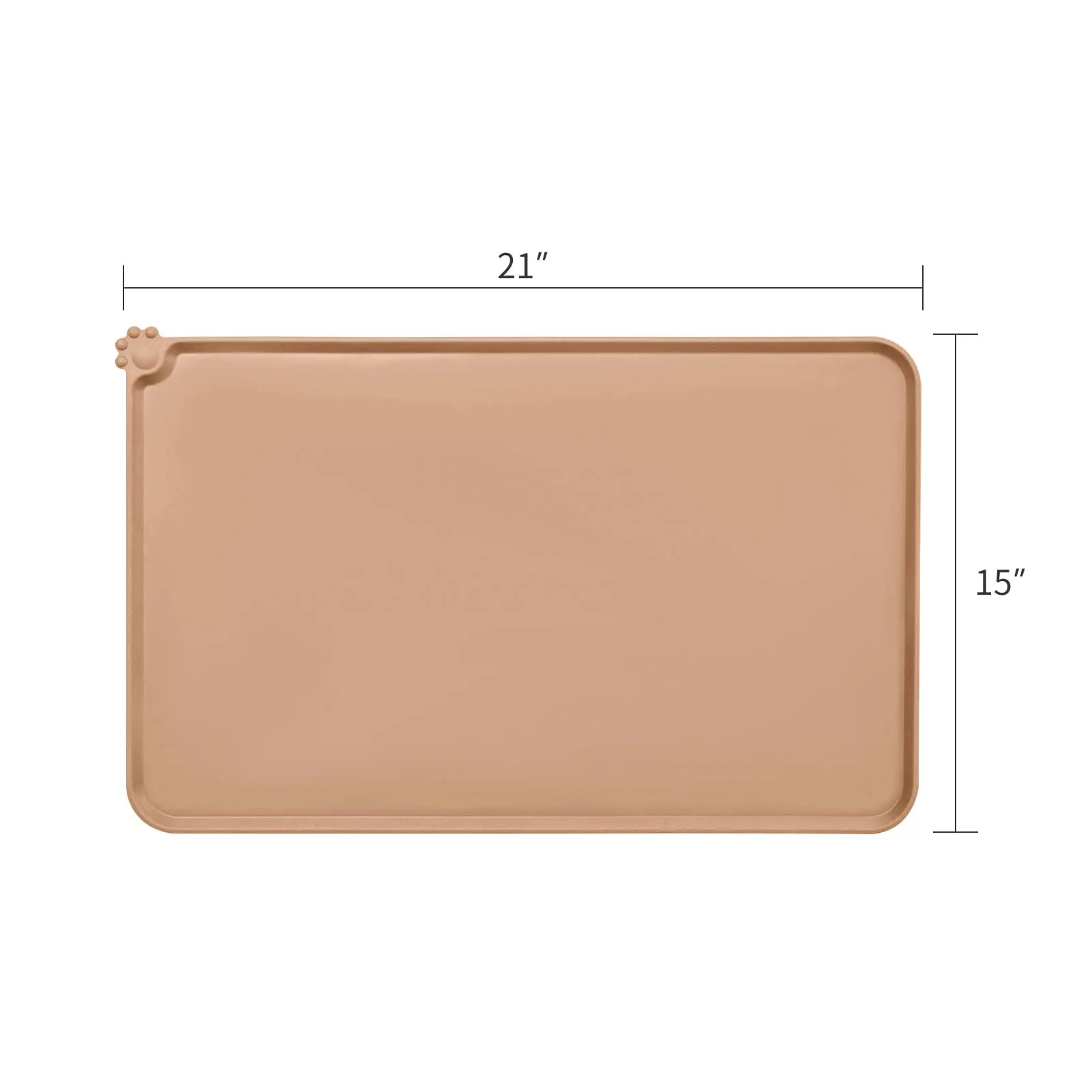 AUDWUD Tappetino Impermeabile in Silicone Antiscivolo per Ciotole Animali, 53x38 cm, Albicocca Arancione - immagine 4