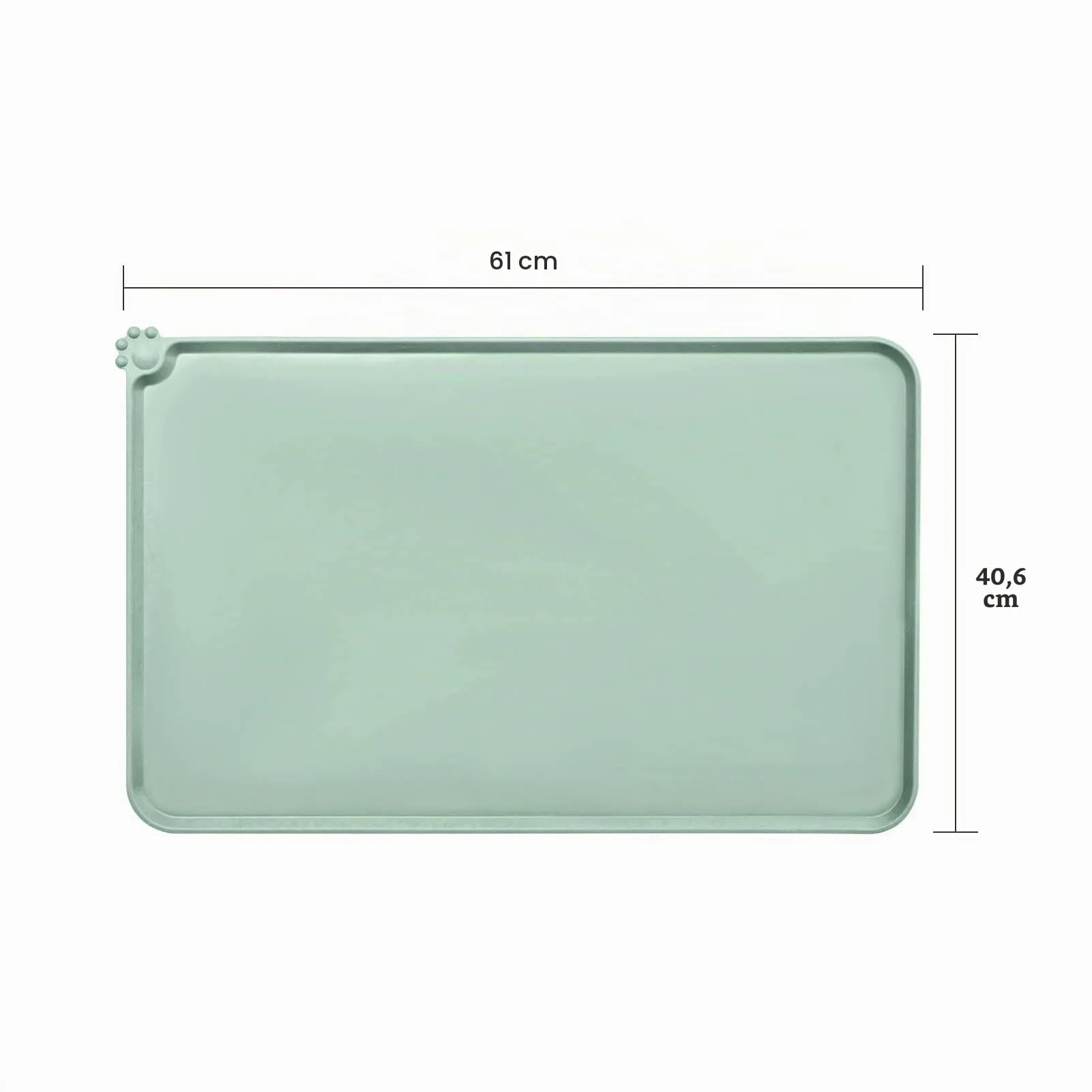 AUDWUD Tappetini in silicone impermeabili e antiscivolo per ciotole di cani e gatti, 61x41 cm - immagine 4