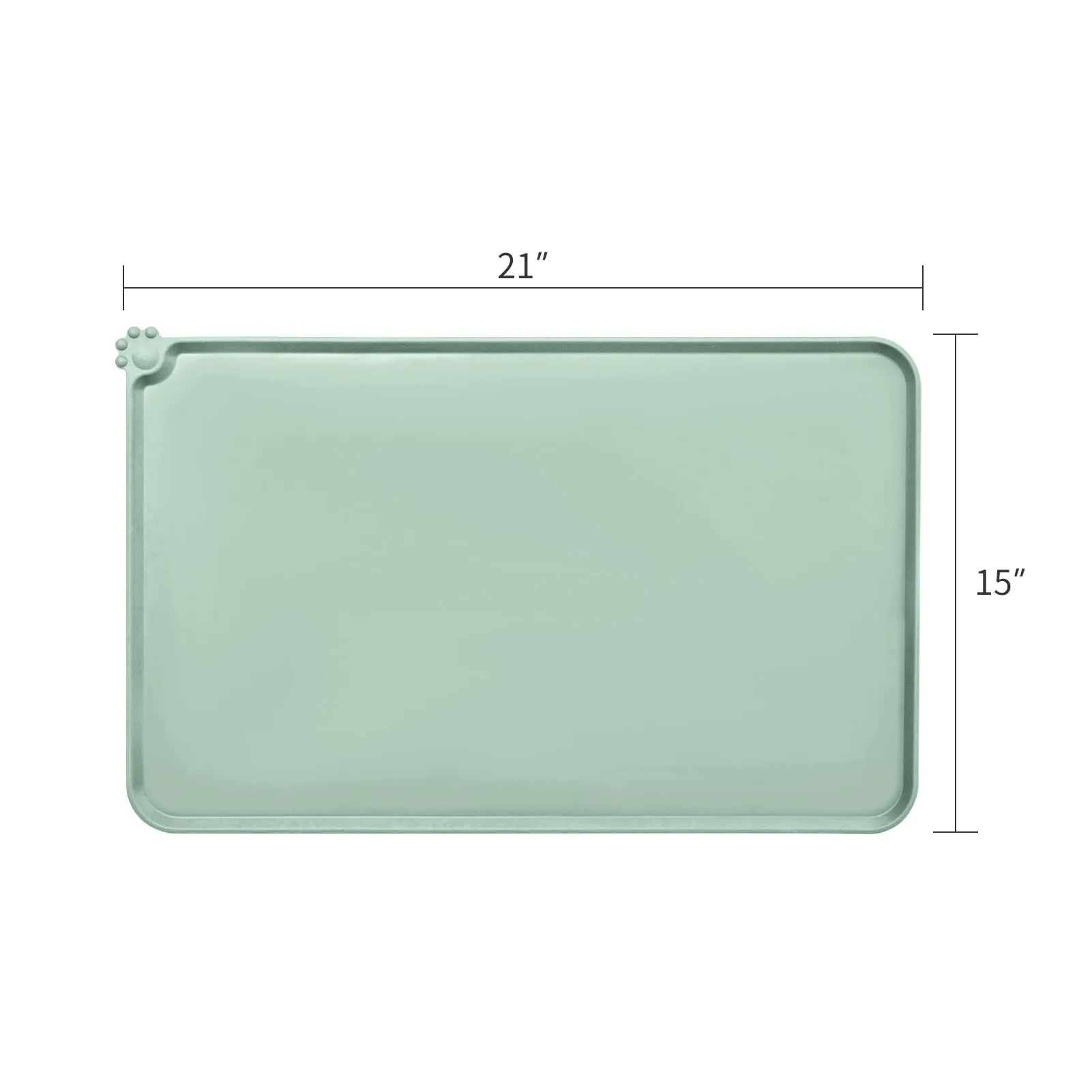 AUDWUD Tappetini di alimentazione impermeabili in silicone per cani e gatti, antiscivolo, 53x38 cm - immagine 4
