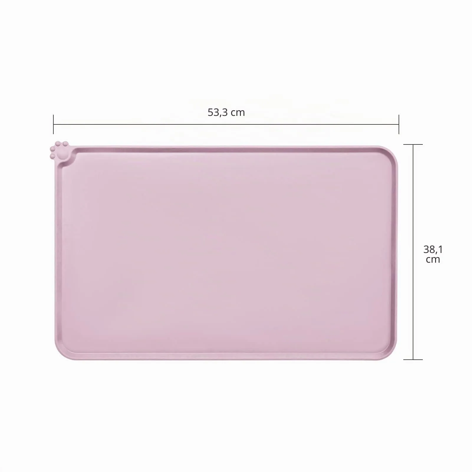 AUDWUD Tappetino Impermeabile in Silicone Antiscivolo per Ciotole Animali, 53x38 cm, Rosa Pesca - immagine 4