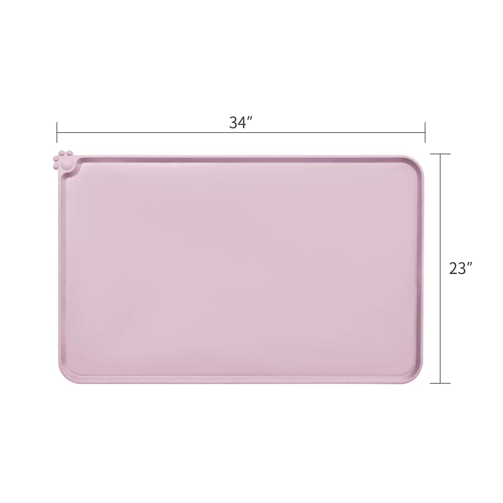 AUDWUD Tappetino Impermeabile in Silicone Antiscivolo per Ciotola Animali, 87x58 cm, Rosa Pesca - immagine 4