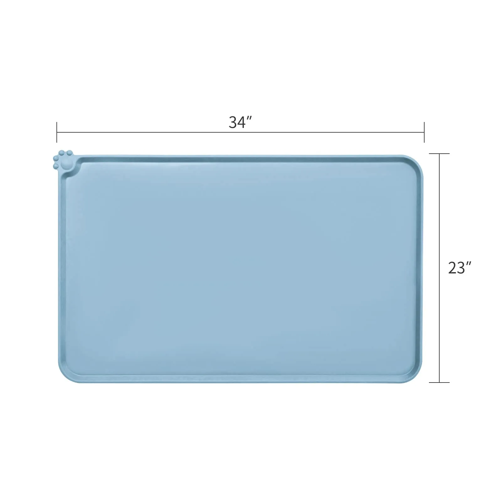 AUDWUD Tappetini di alimentazione in silicone per cani e gatti, antiscivolo, 87x58 cm, Blu ardesia - immagine 4