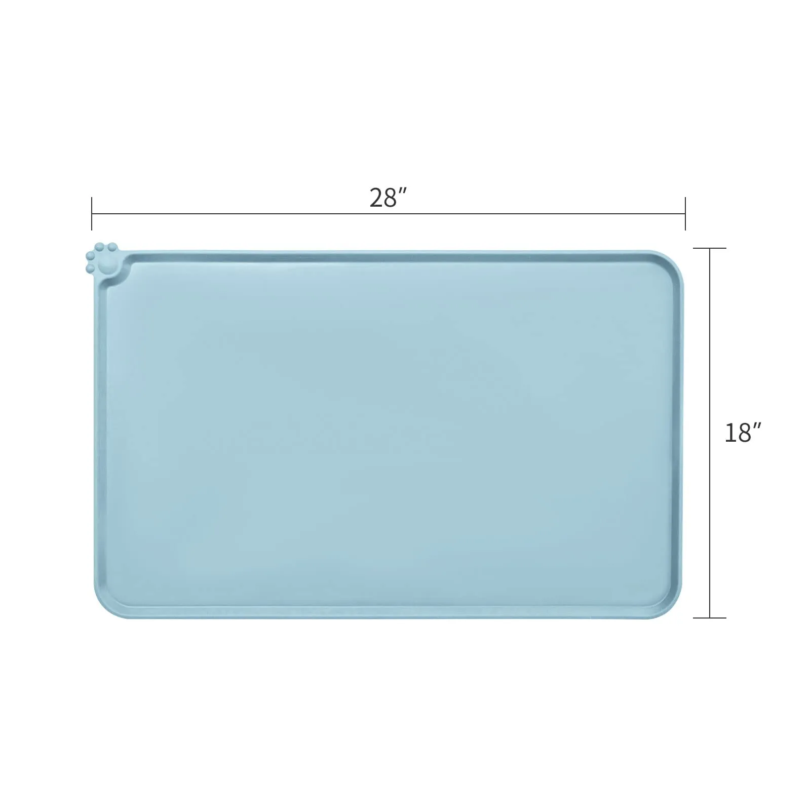 AUDWUD Tappetino Impermeabile in Silicone Antiscivolo per Ciotole Animali, 71x46 cm, Verde Corazzata - immagine 4