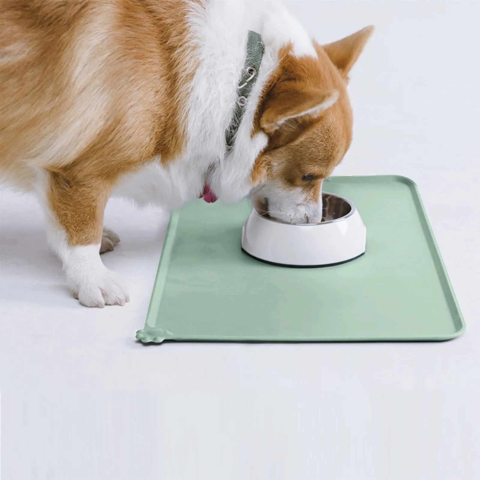 AUDWUD Tappetini di alimentazione in silicone per cani e gatti, antiscivolo, 47x30 cm, Lago - immagine 7