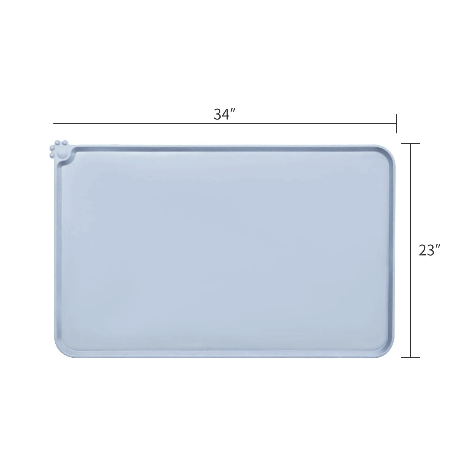 AUDWUD Tappetino Impermeabile in Silicone Antiscivolo per Ciotola Animali, Blu Ghiaccio, 87x58 cm - immagine 4