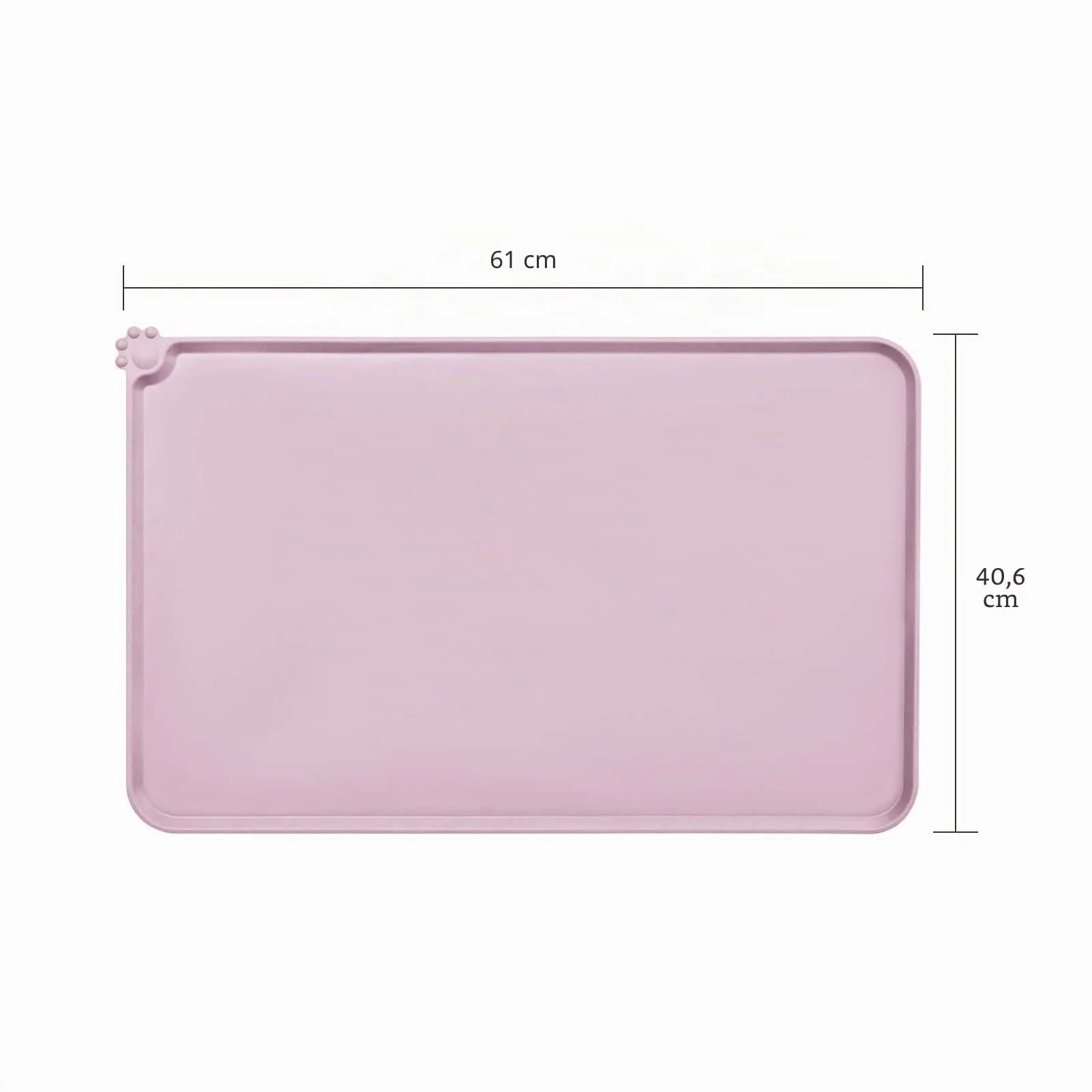 AUDWUD Tappetino Impermeabile in Silicone Antiscivolo per Ciotola Animali, 61x41 cm, Rosa Pesca - immagine 4